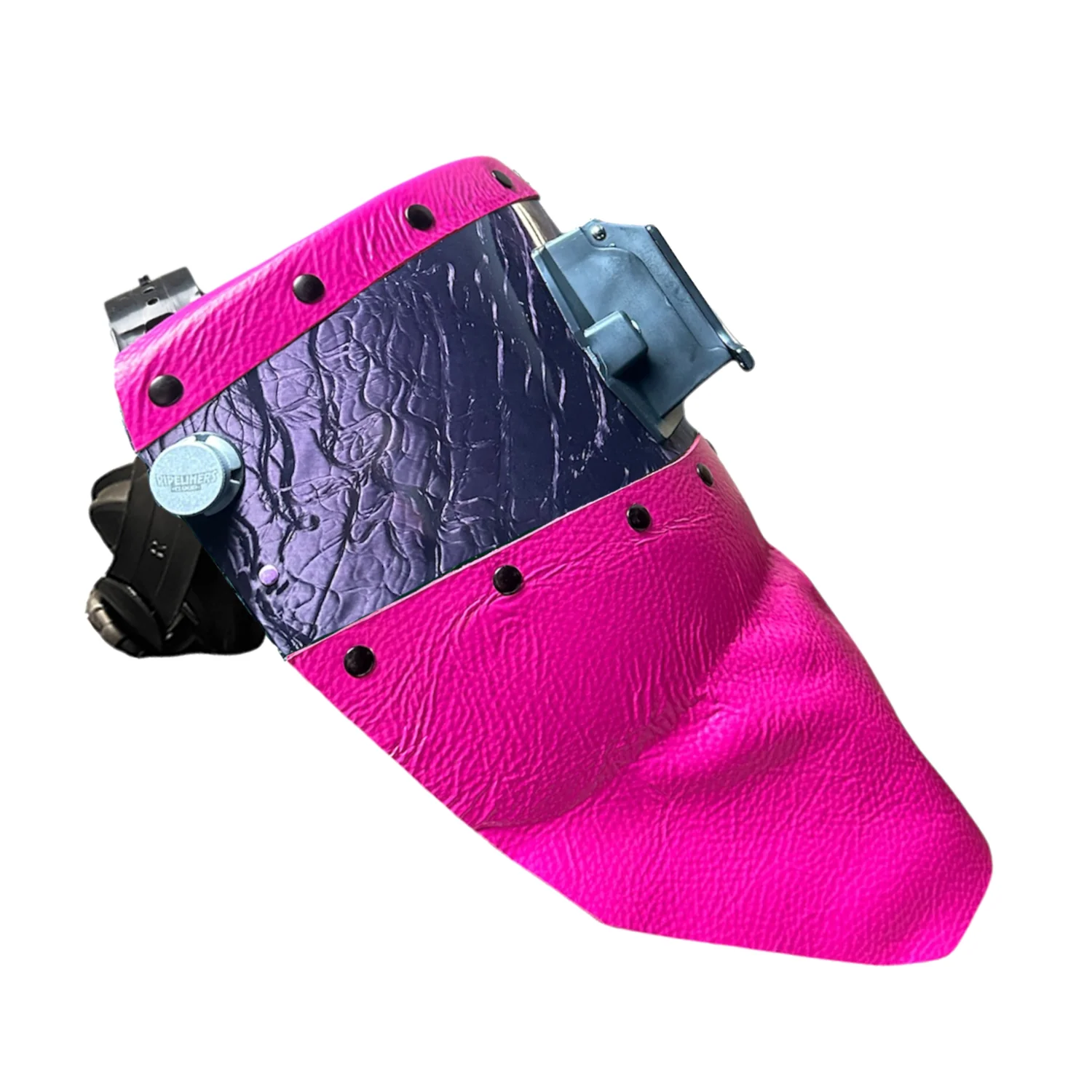 Candy Corn Silk Carbon Fiber Chopped Top & Bottom Leather Welding Hood - Image 14