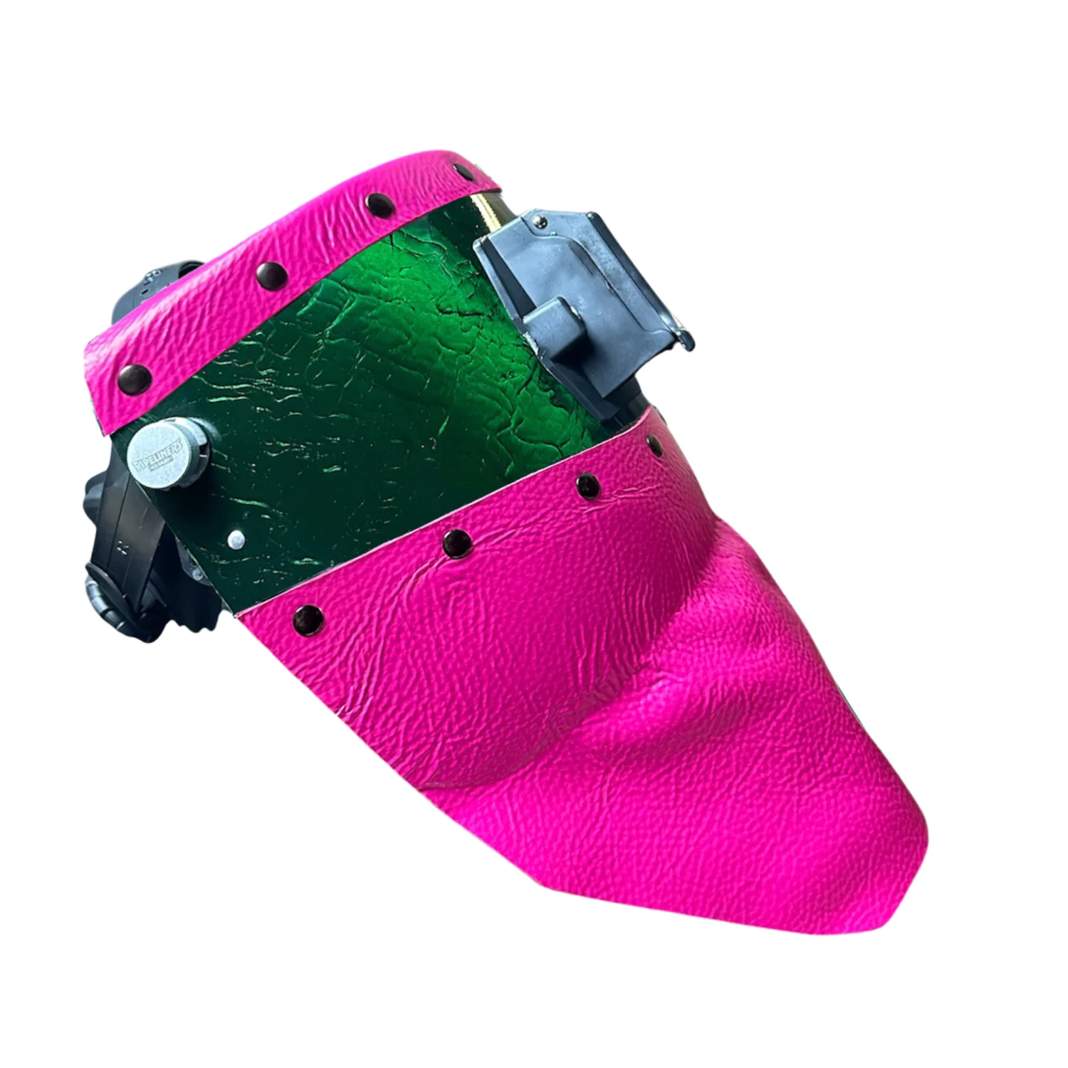 Candy Corn Silk Carbon Fiber Chopped Top & Bottom Leather Welding Hood - Image 23