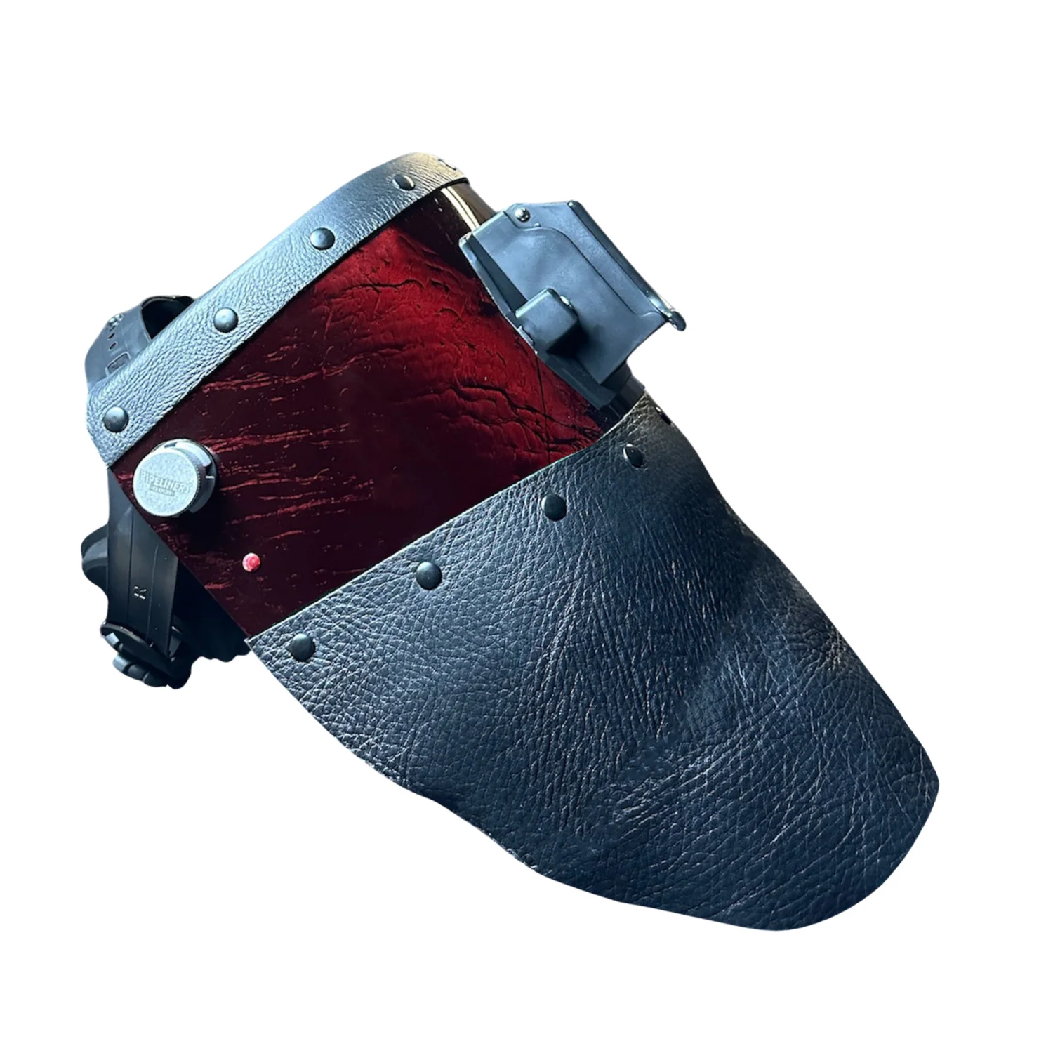 Candy Corn Silk Carbon Fiber Chopped Top & Bottom Leather Welding Hood - Image 26