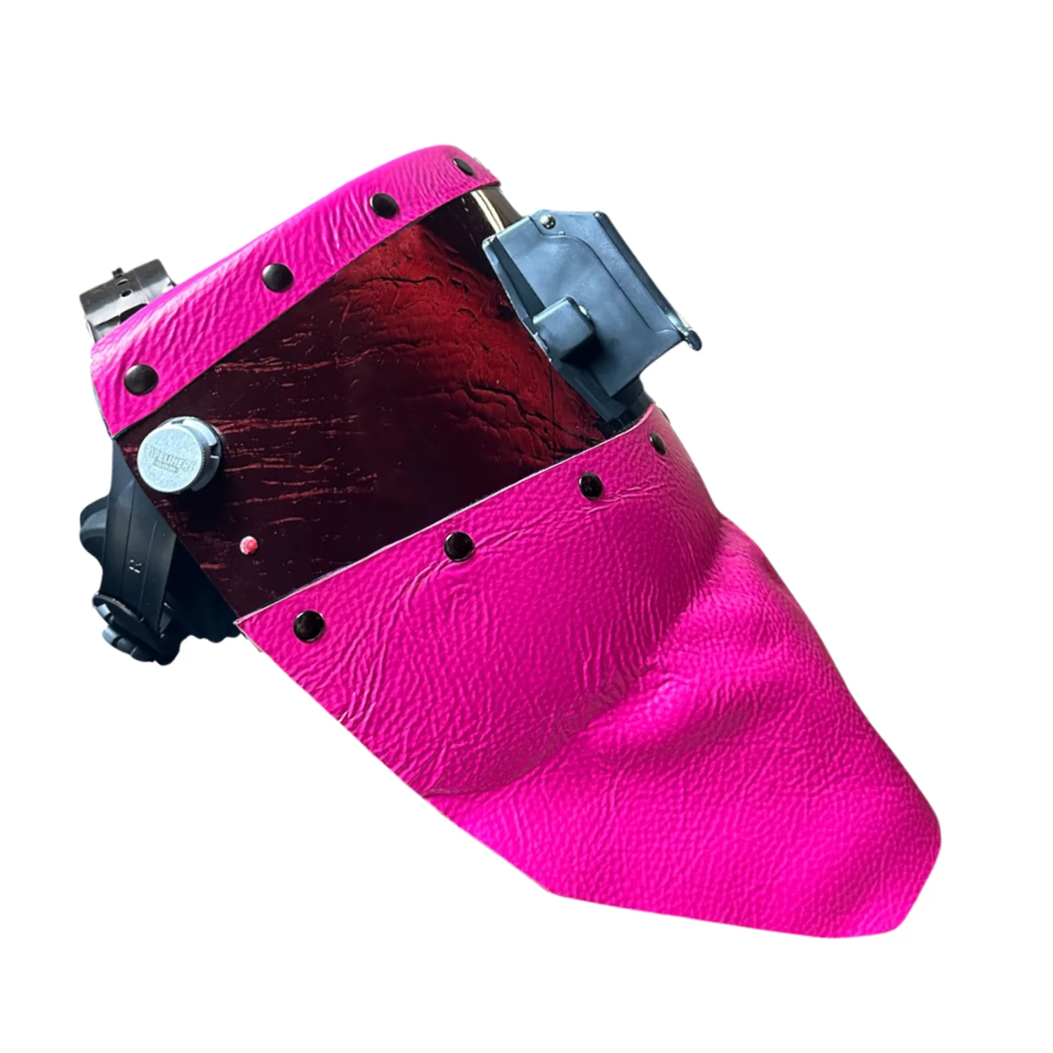 Candy Corn Silk Carbon Fiber Chopped Top & Bottom Leather Welding Hood - Image 28