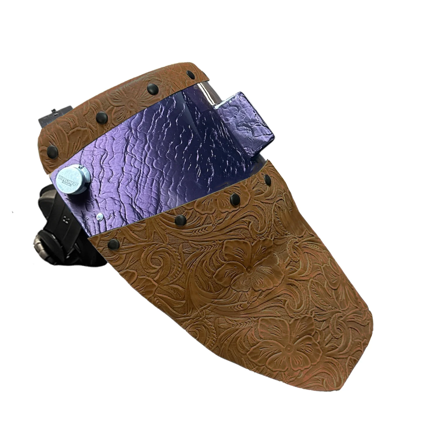 Candy Corn Silk Carbon Fiber Chopped Top & Bottom Leather Welding Hood - Image 31