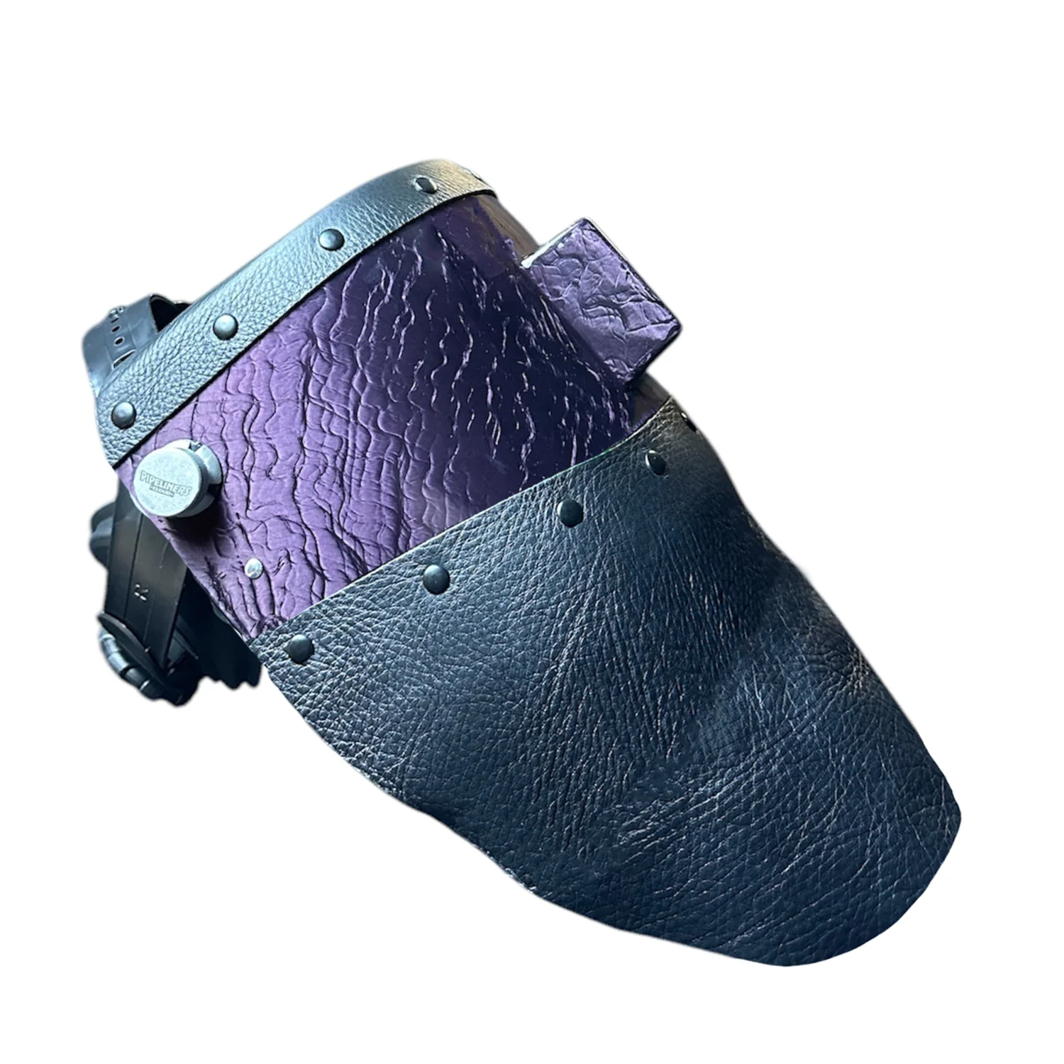 Candy Corn Silk Carbon Fiber Chopped Top & Bottom Leather Welding Hood - Image 32