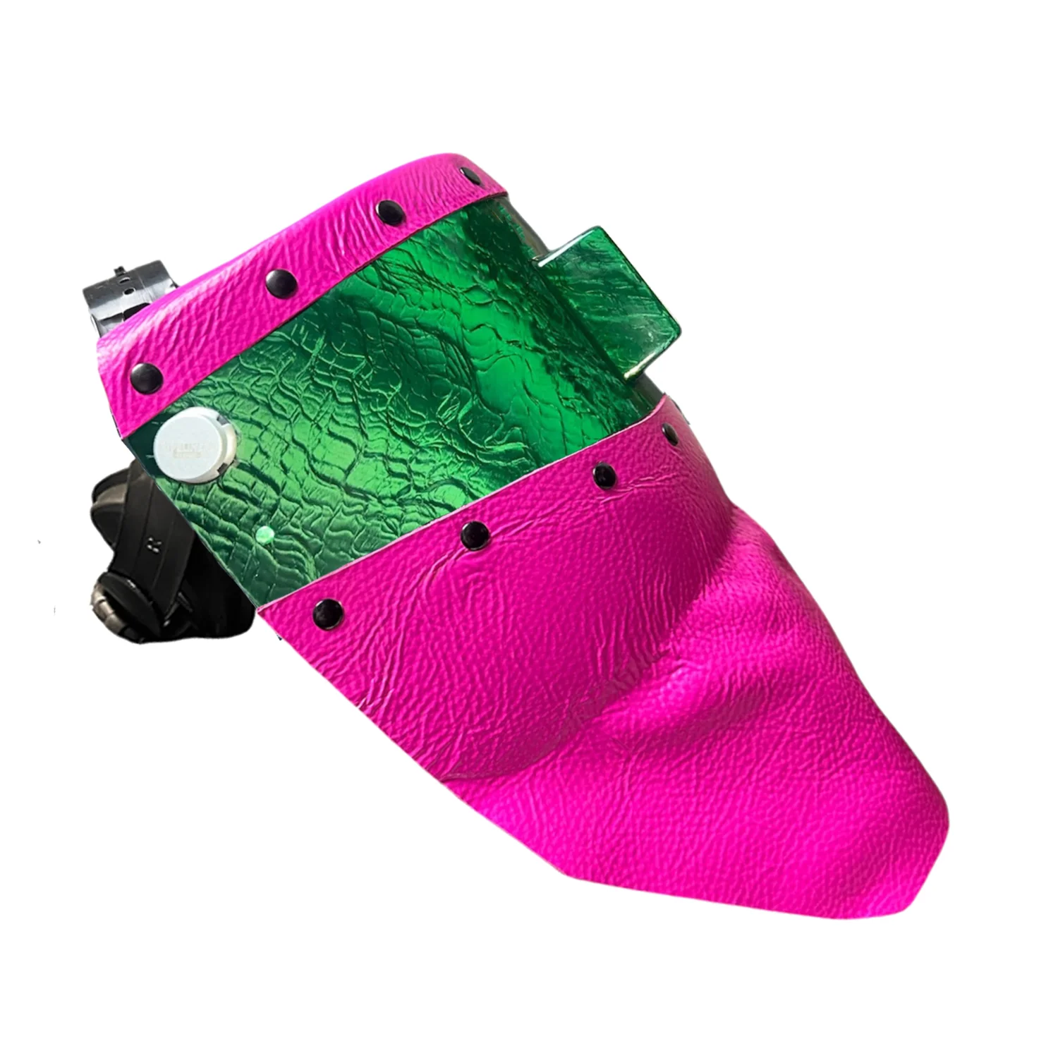 Candy Corn Silk Carbon Fiber Chopped Top & Bottom Leather Welding Hood - Image 43