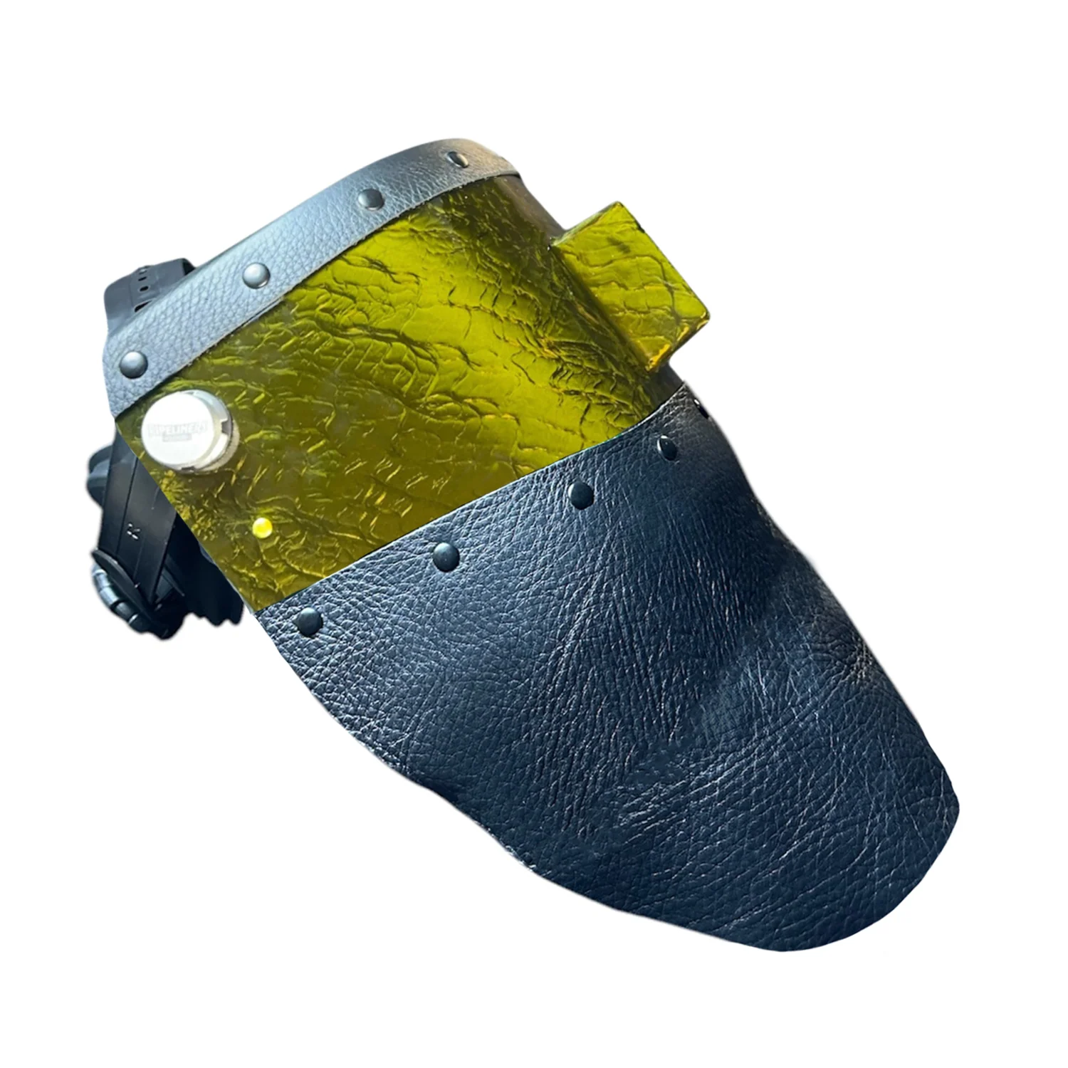 Candy Corn Silk Carbon Fiber Chopped Top & Bottom Leather Welding Hood - Image 8