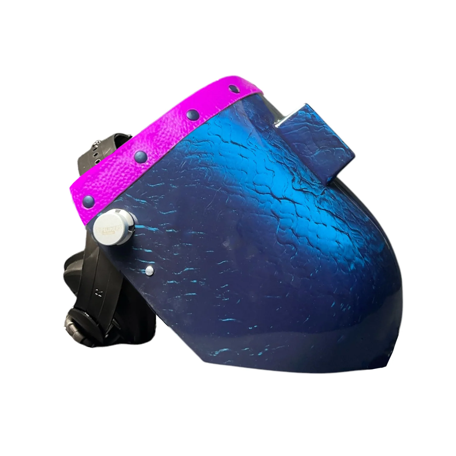 Candy Corn Silk Carbon Fiber Chopped Top Leather Welding Hood - Image 17