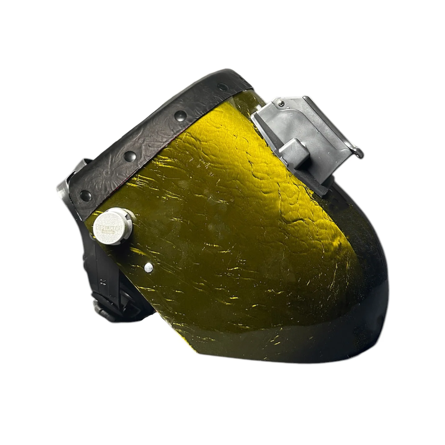 Candy Corn Silk Carbon Fiber Chopped Top Leather Welding Hood - Image 18