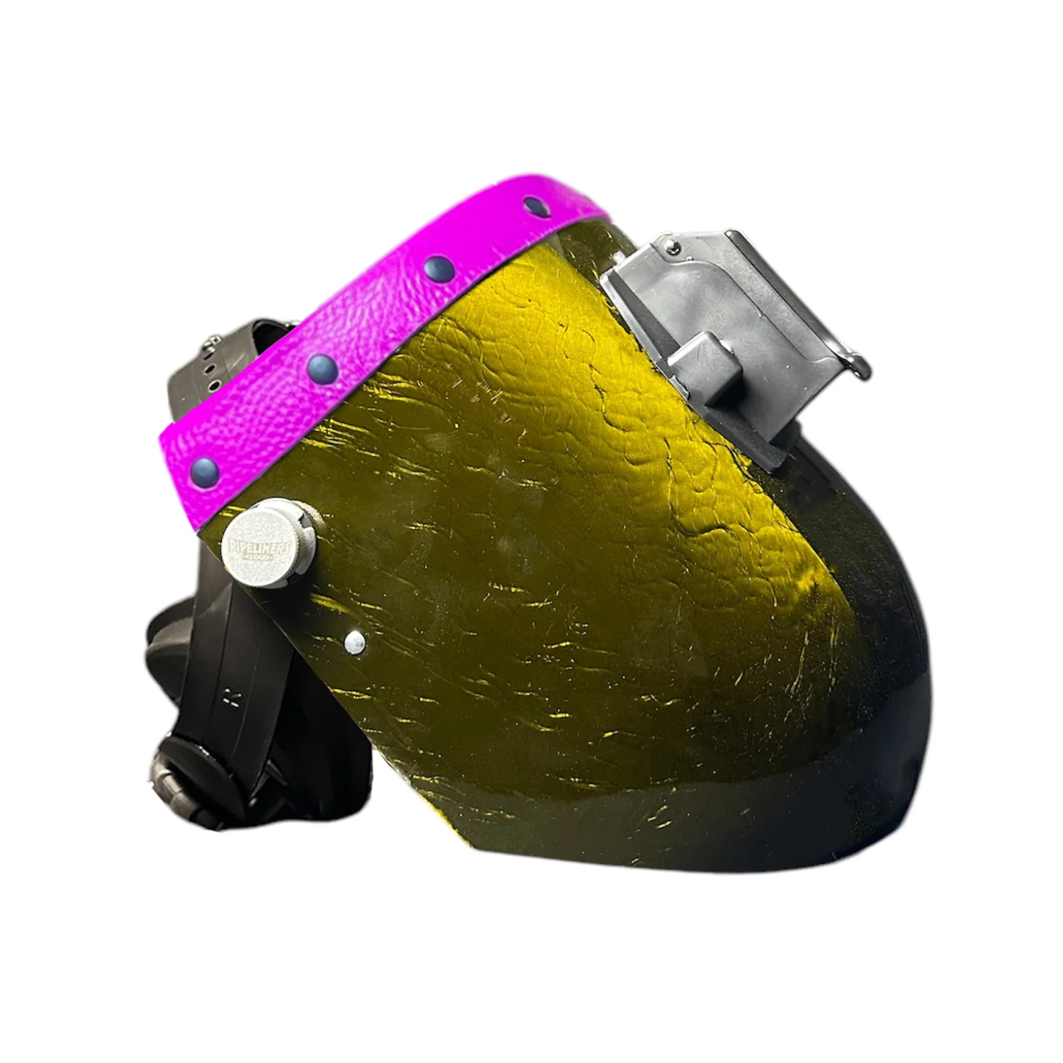 Candy Corn Silk Carbon Fiber Chopped Top Leather Welding Hood - Image 21