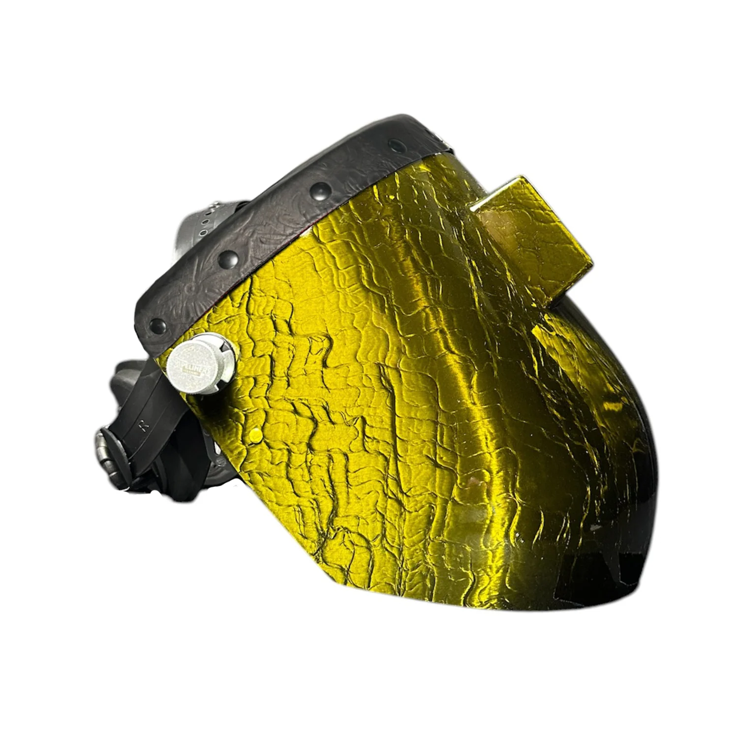 Candy Corn Silk Carbon Fiber Chopped Top Leather Welding Hood - Image 22