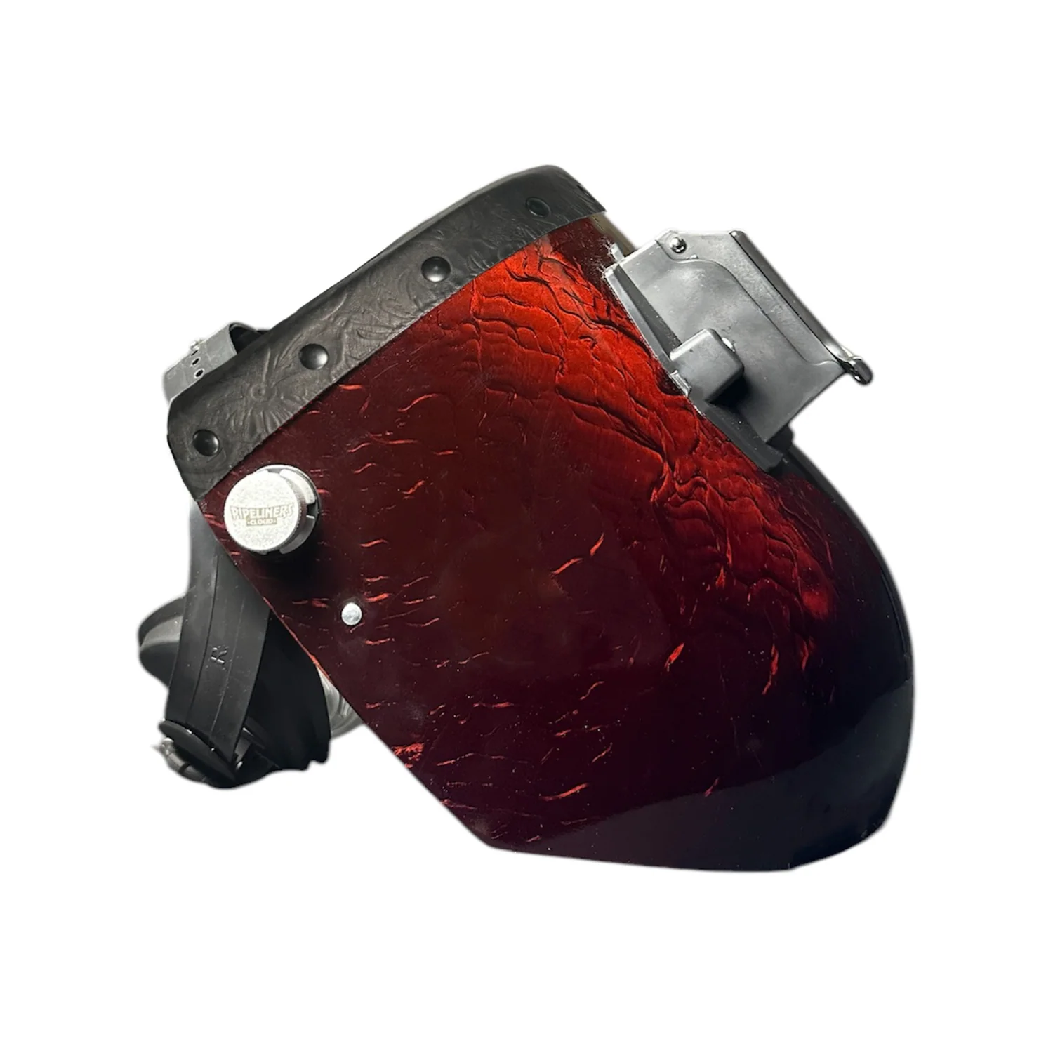 Candy Corn Silk Carbon Fiber Chopped Top Leather Welding Hood - Image 25