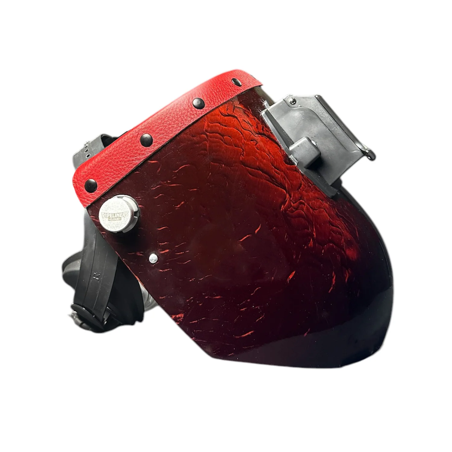 Candy Corn Silk Carbon Fiber Chopped Top Leather Welding Hood - Image 28