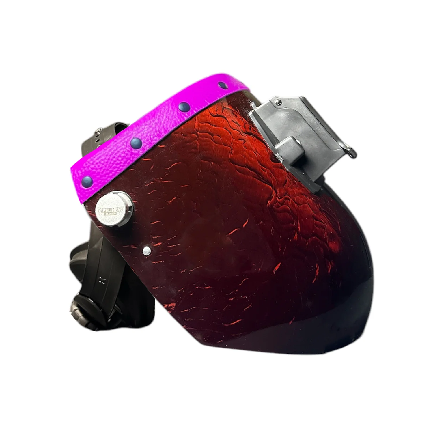 Candy Corn Silk Carbon Fiber Chopped Top Leather Welding Hood - Image 29