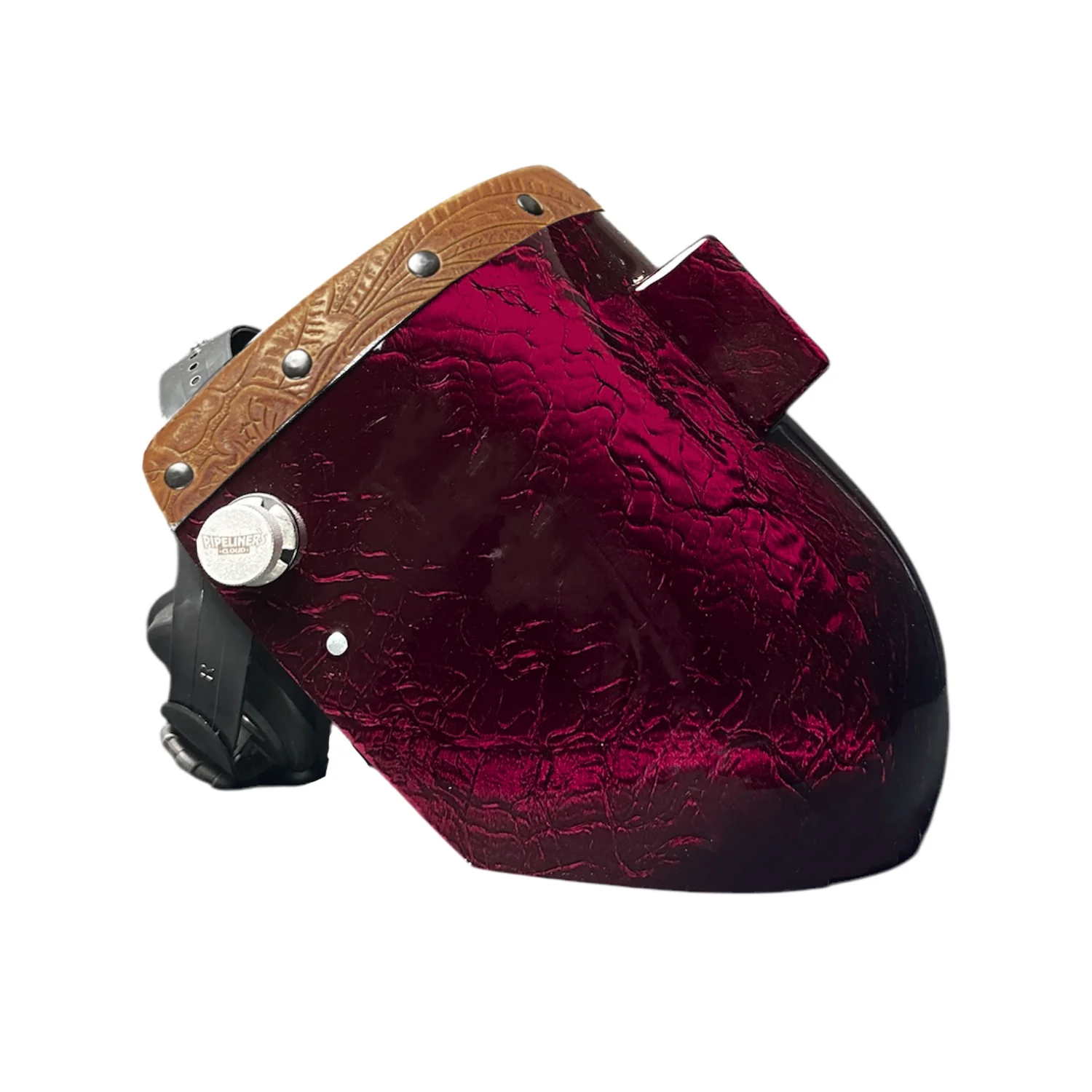 Candy Corn Silk Carbon Fiber Chopped Top Leather Welding Hood - Image 31