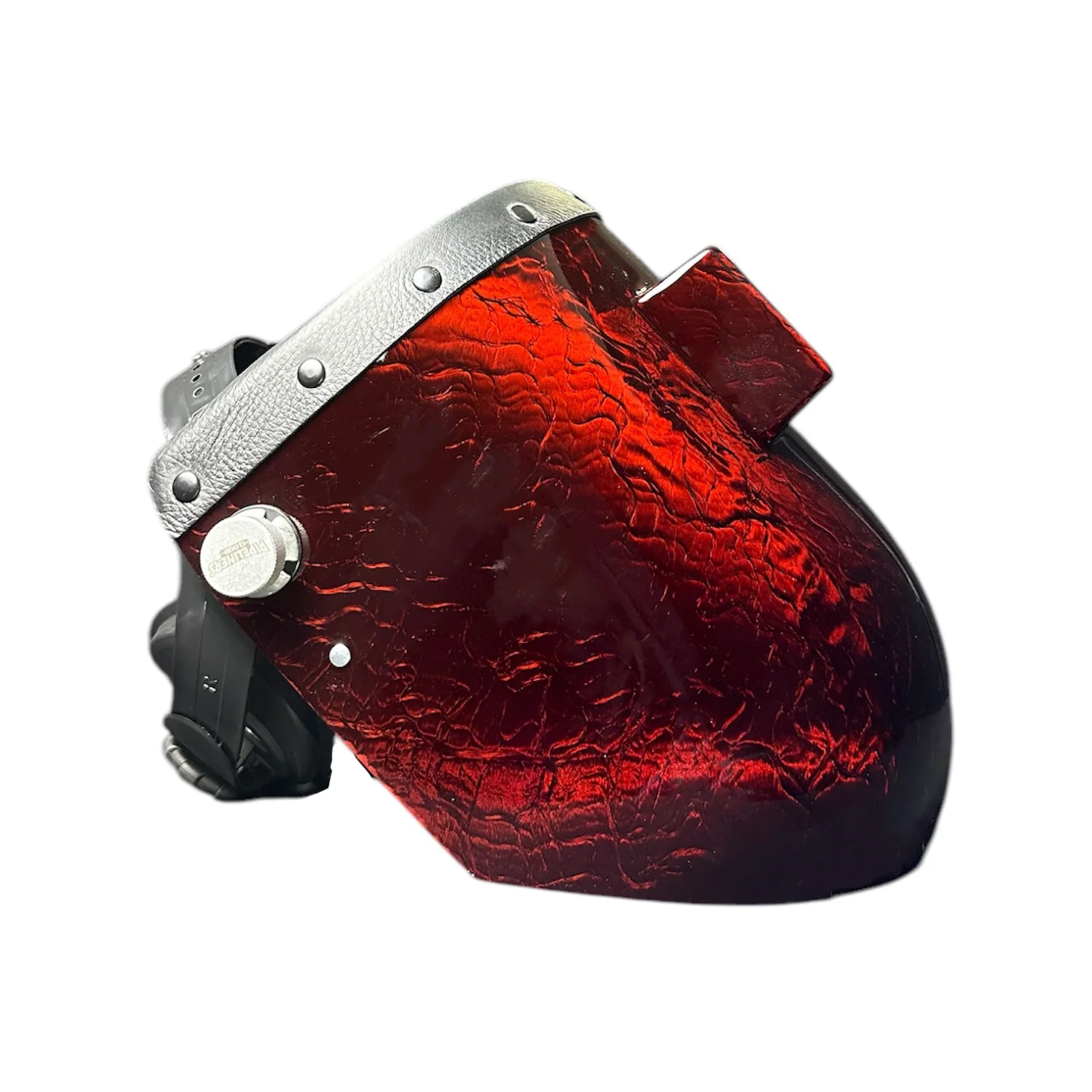 Candy Corn Silk Carbon Fiber Chopped Top Leather Welding Hood - Image 32