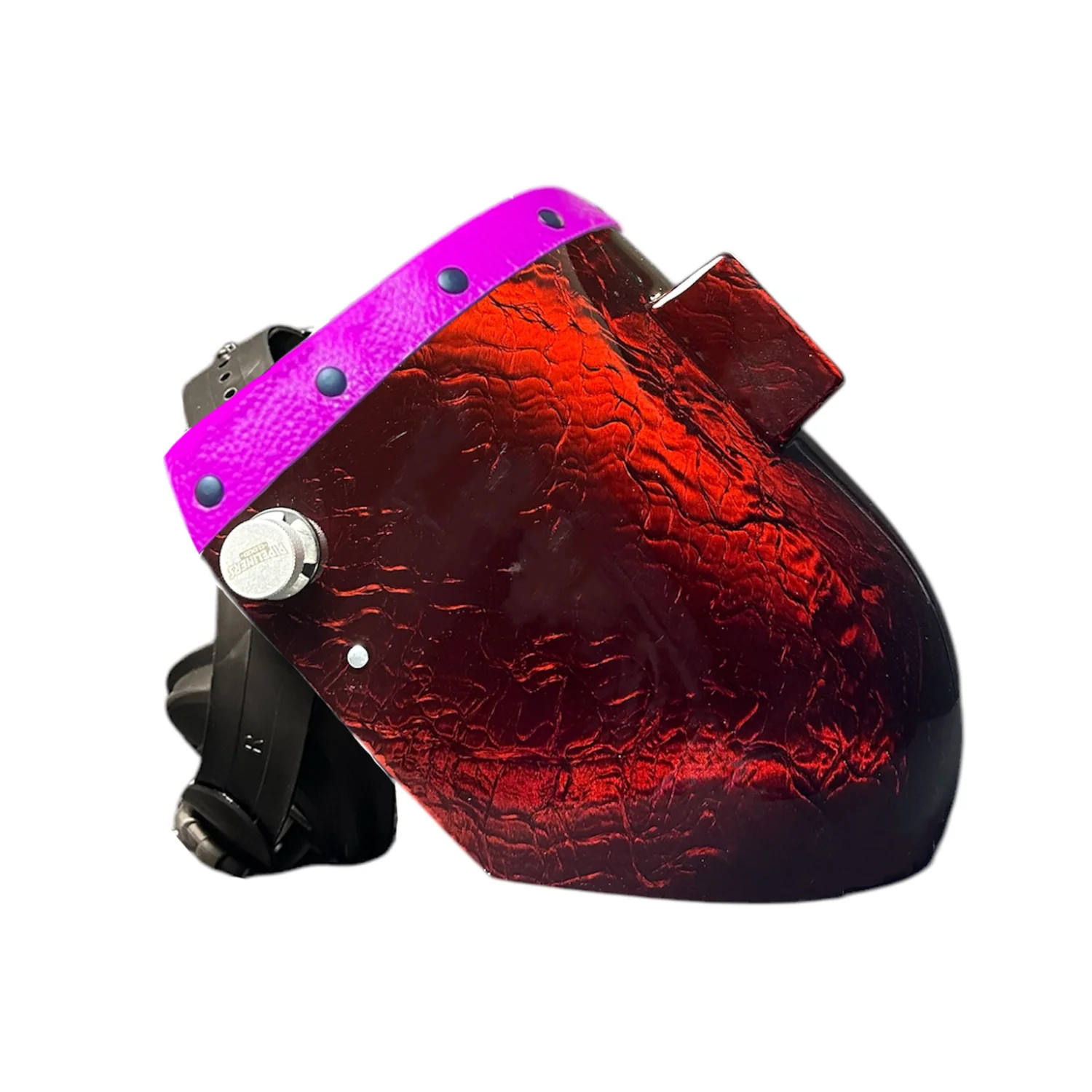 Candy Corn Silk Carbon Fiber Chopped Top Leather Welding Hood - Image 34