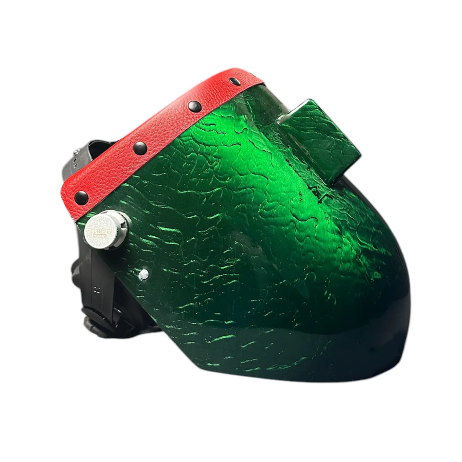 Candy Corn Silk Carbon Fiber Chopped Top Leather Welding Hood - Image 41