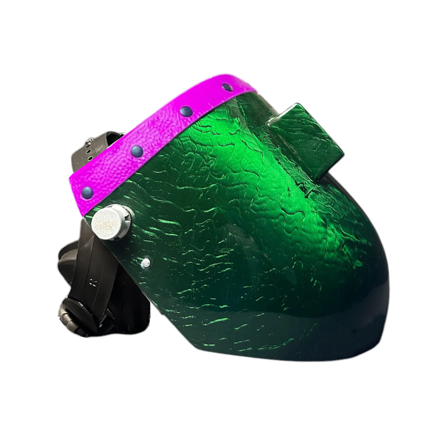 Candy Corn Silk Carbon Fiber Chopped Top Leather Welding Hood - Image 42