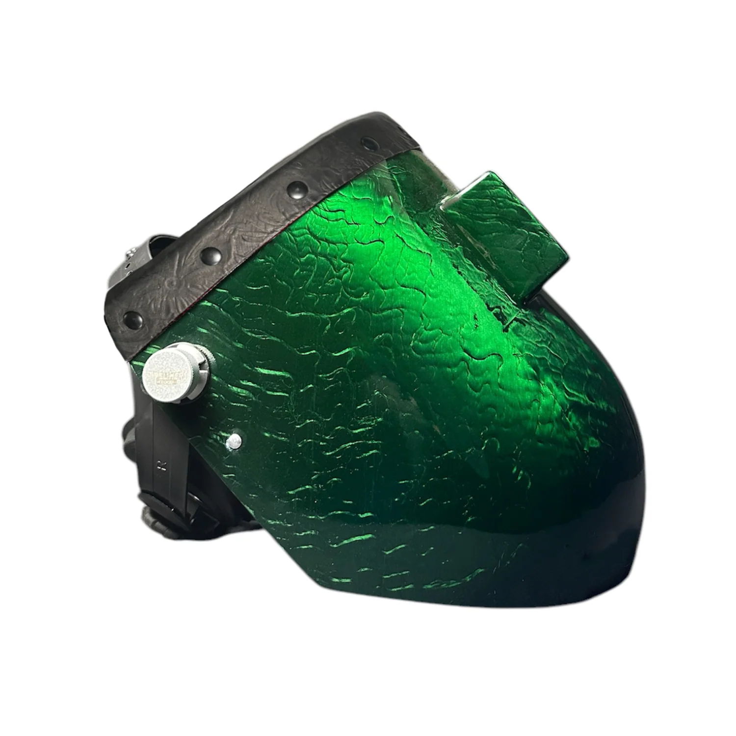 Candy Corn Silk Carbon Fiber Chopped Top Leather Welding Hood - Image 44