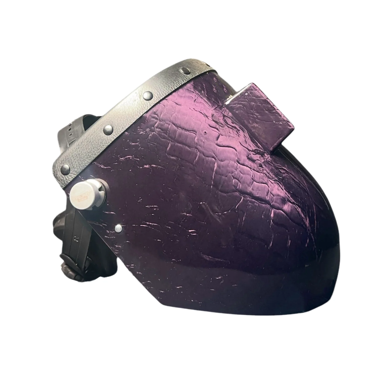 Candy Corn Silk Carbon Fiber Chopped Top Leather Welding Hood - Image 7