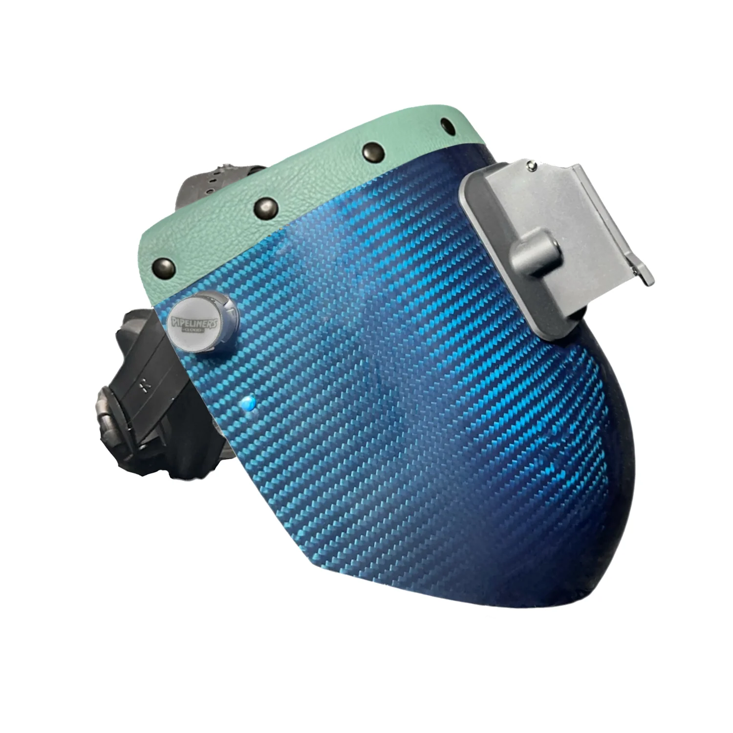 Candy Carbon Fiber Chopped Top Leather Welding Hood - Image 13