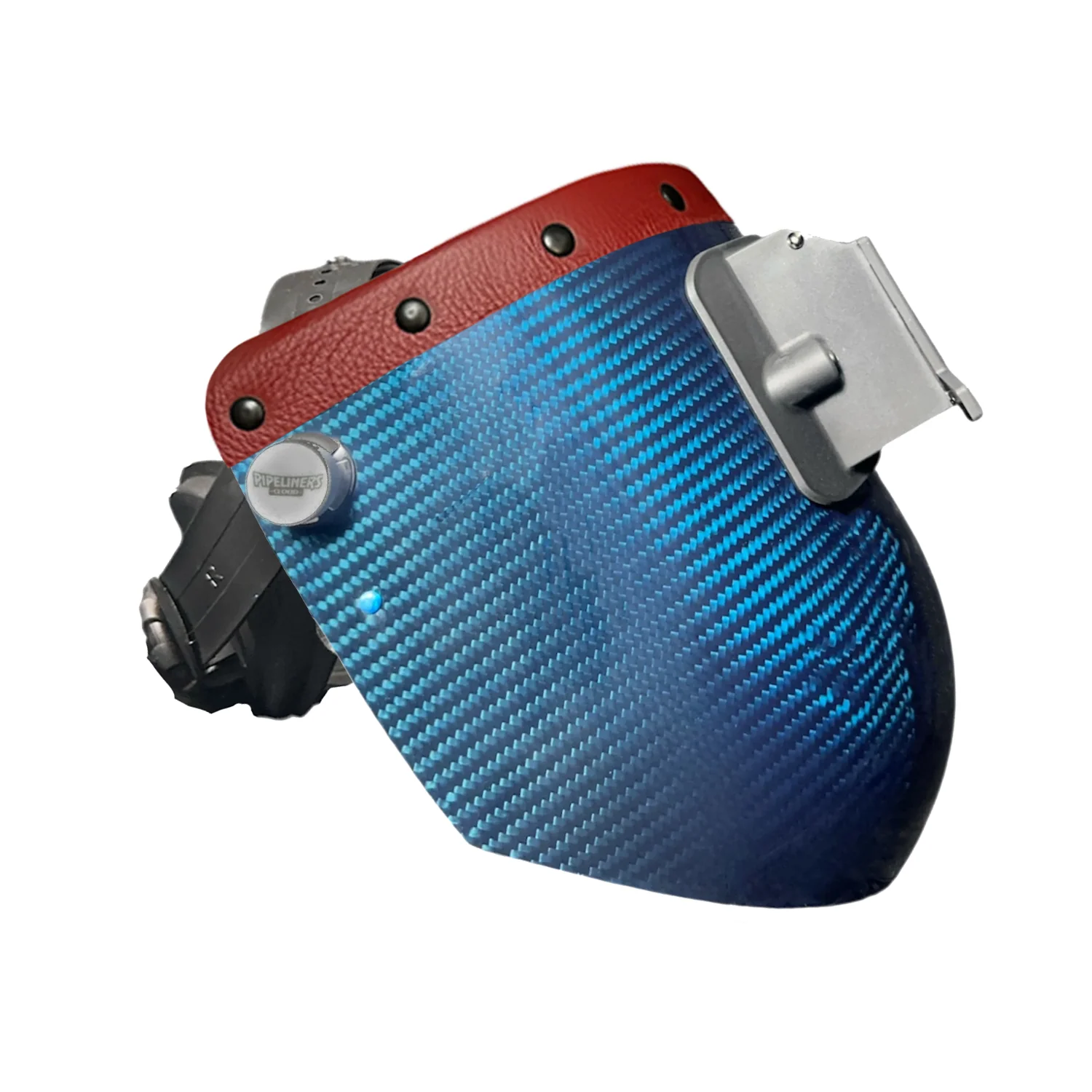 Candy Carbon Fiber Chopped Top Leather Welding Hood - Image 17