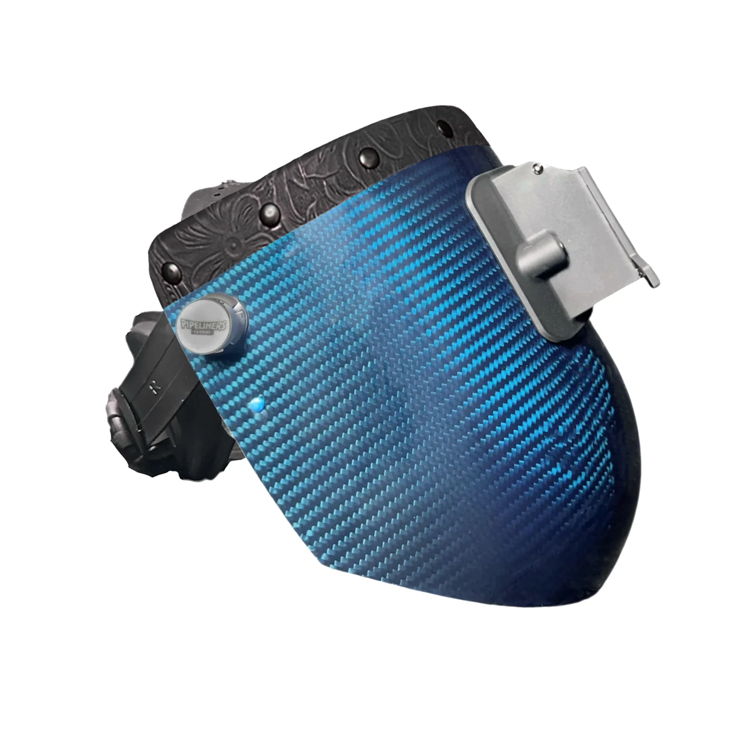 Candy Carbon Fiber Chopped Top Leather Welding Hood - Image 18