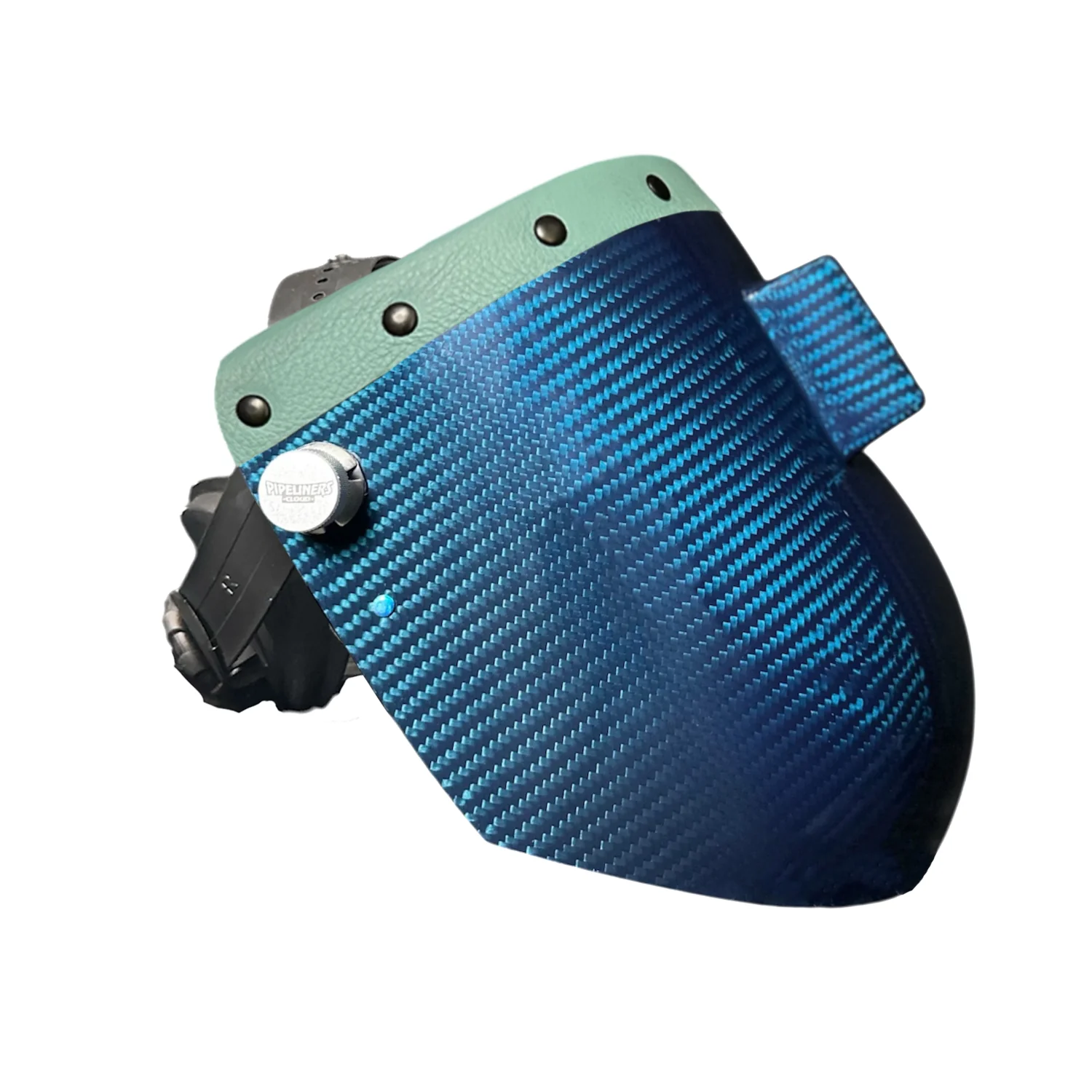 Candy Carbon Fiber Chopped Top Leather Welding Hood - Image 19