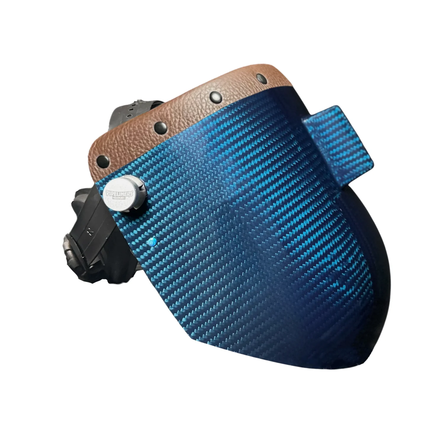 Candy Carbon Fiber Chopped Top Leather Welding Hood - Image 21