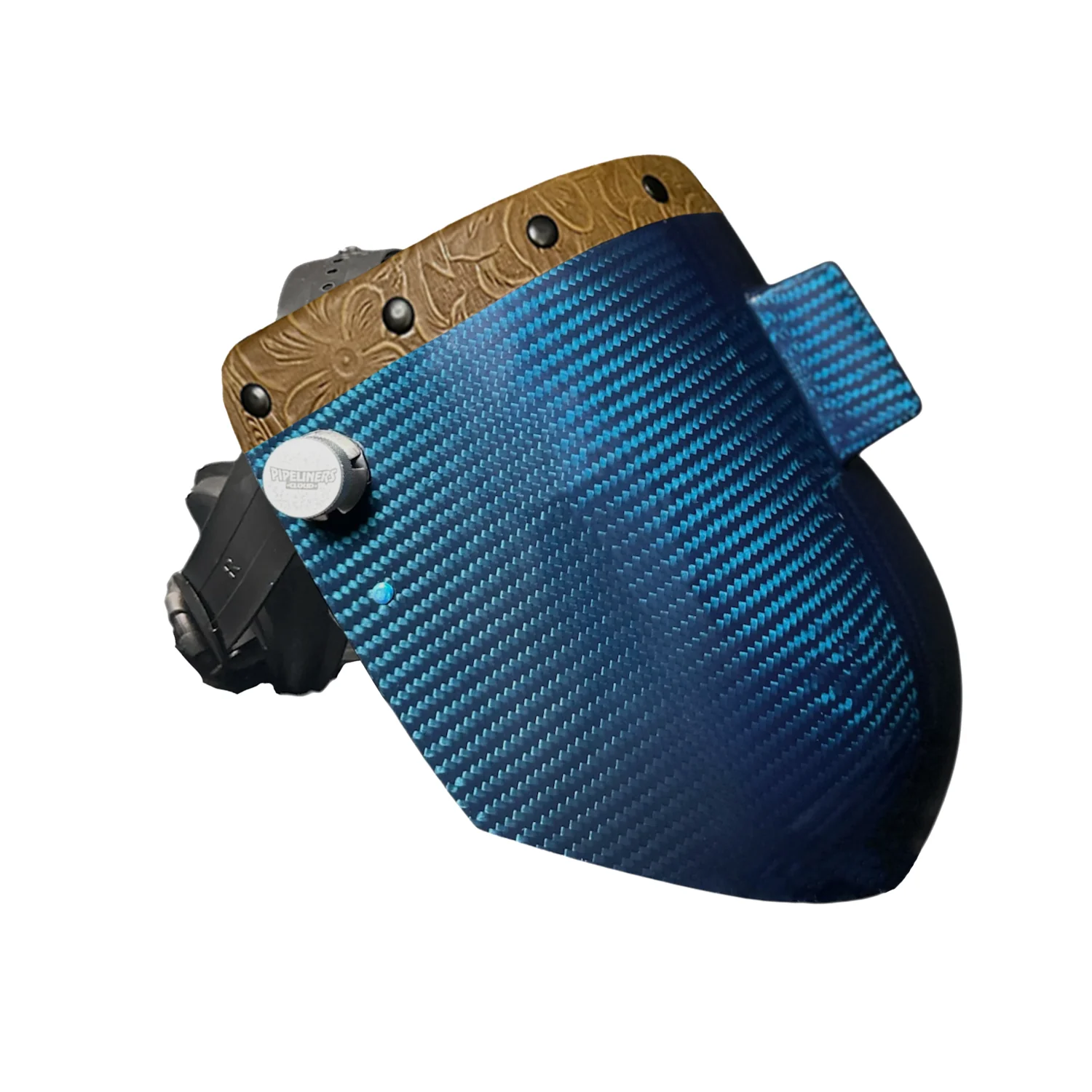 Candy Carbon Fiber Chopped Top Leather Welding Hood - Image 22