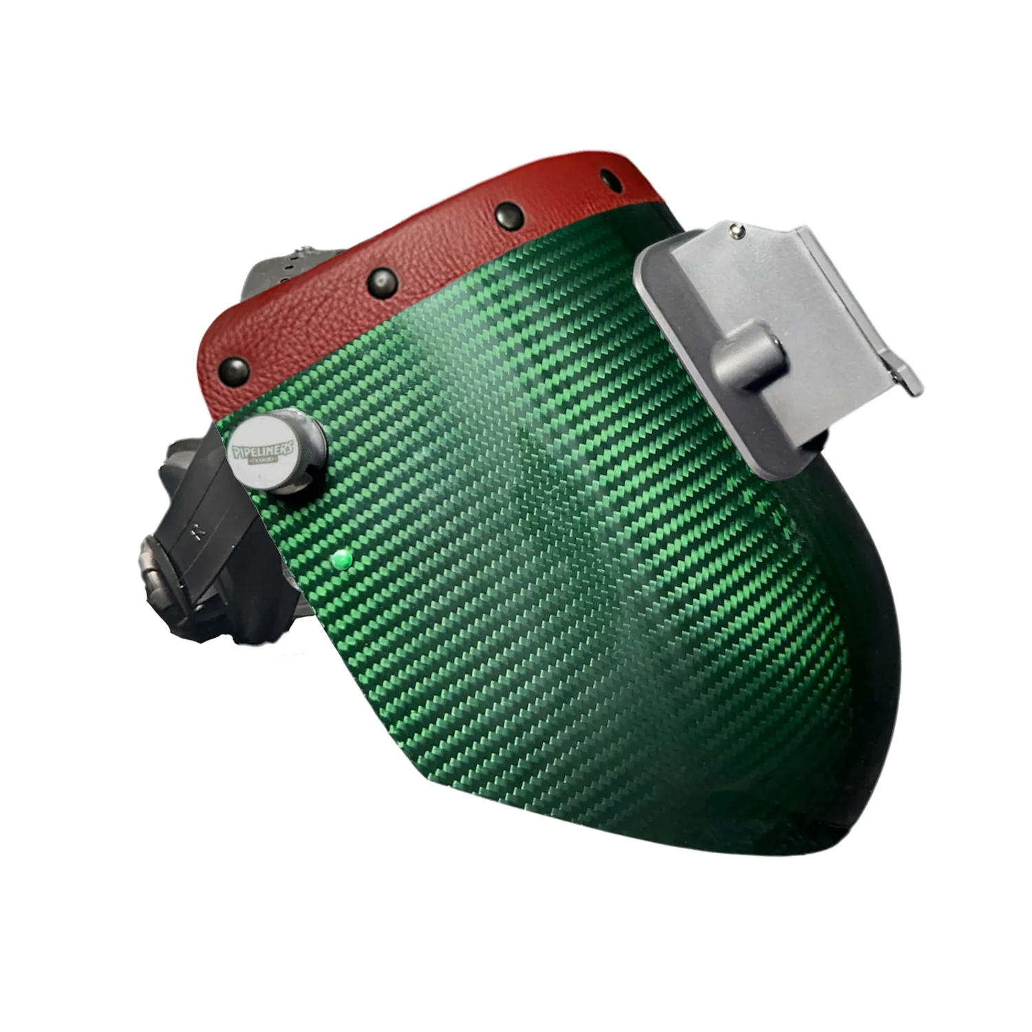 Candy Carbon Fiber Chopped Top Leather Welding Hood - Image 25