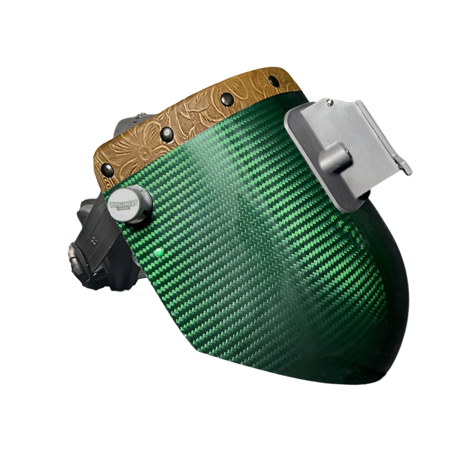 Candy Carbon Fiber Chopped Top Leather Welding Hood - Image 26