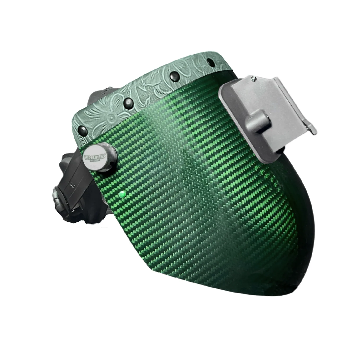 Candy Carbon Fiber Chopped Top Leather Welding Hood - Image 27