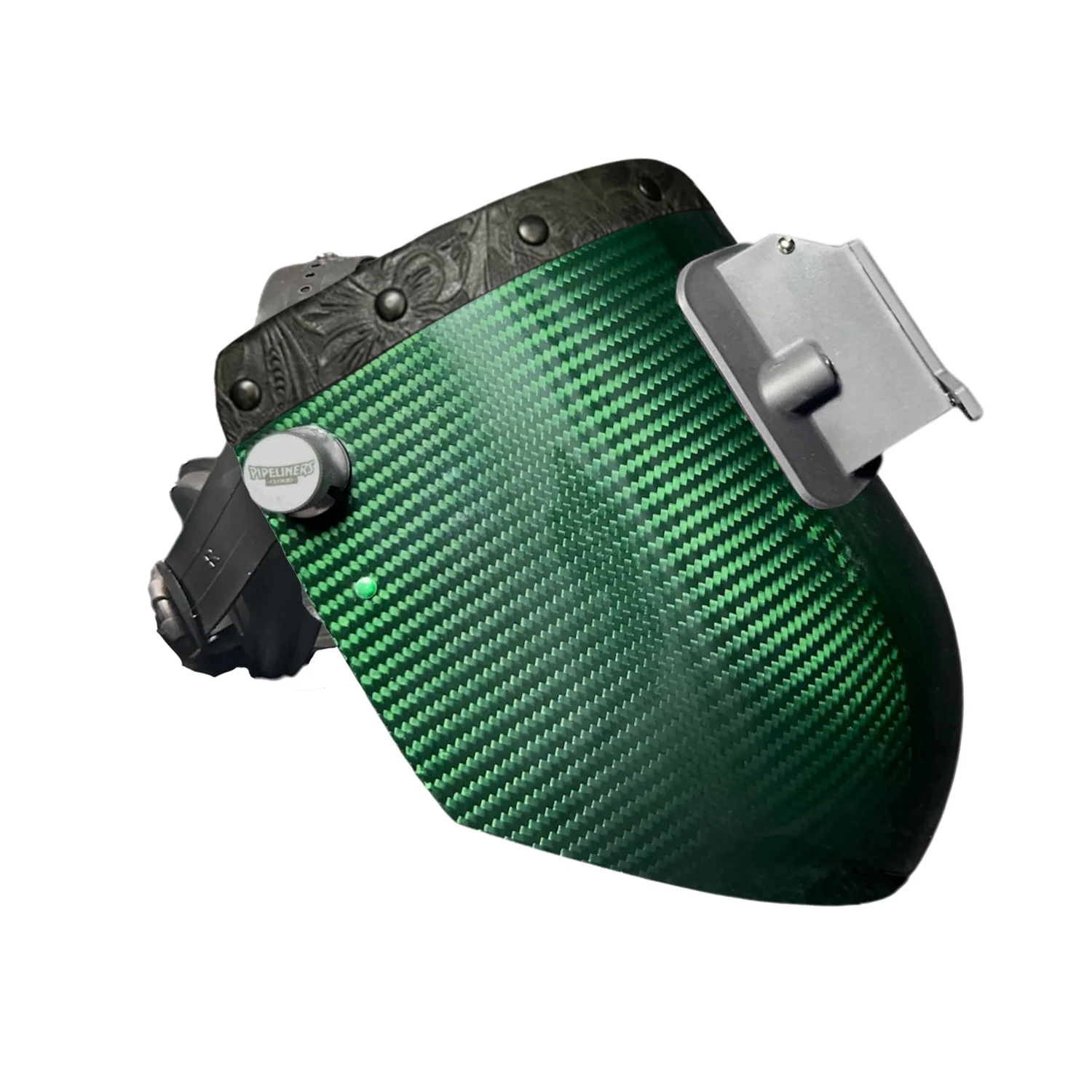 Candy Carbon Fiber Chopped Top Leather Welding Hood - Image 29