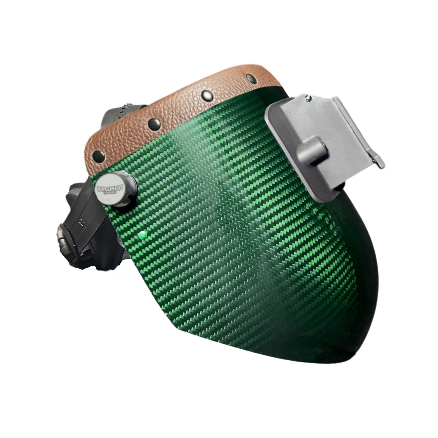 Candy Carbon Fiber Chopped Top Leather Welding Hood - Image 30