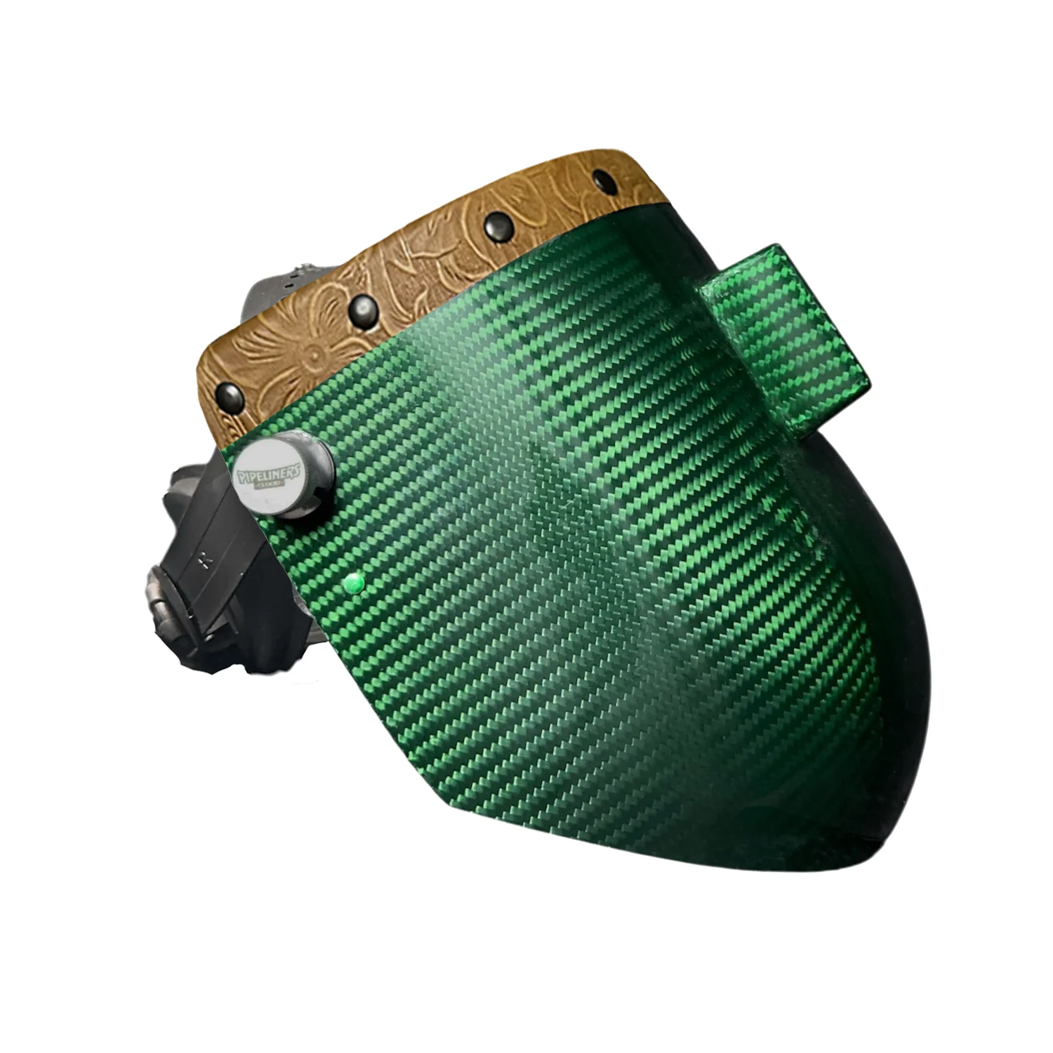 Candy Carbon Fiber Chopped Top Leather Welding Hood - Image 32