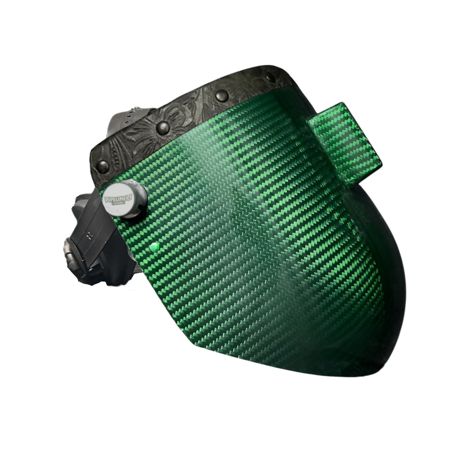 Candy Carbon Fiber Chopped Top Leather Welding Hood - Image 34