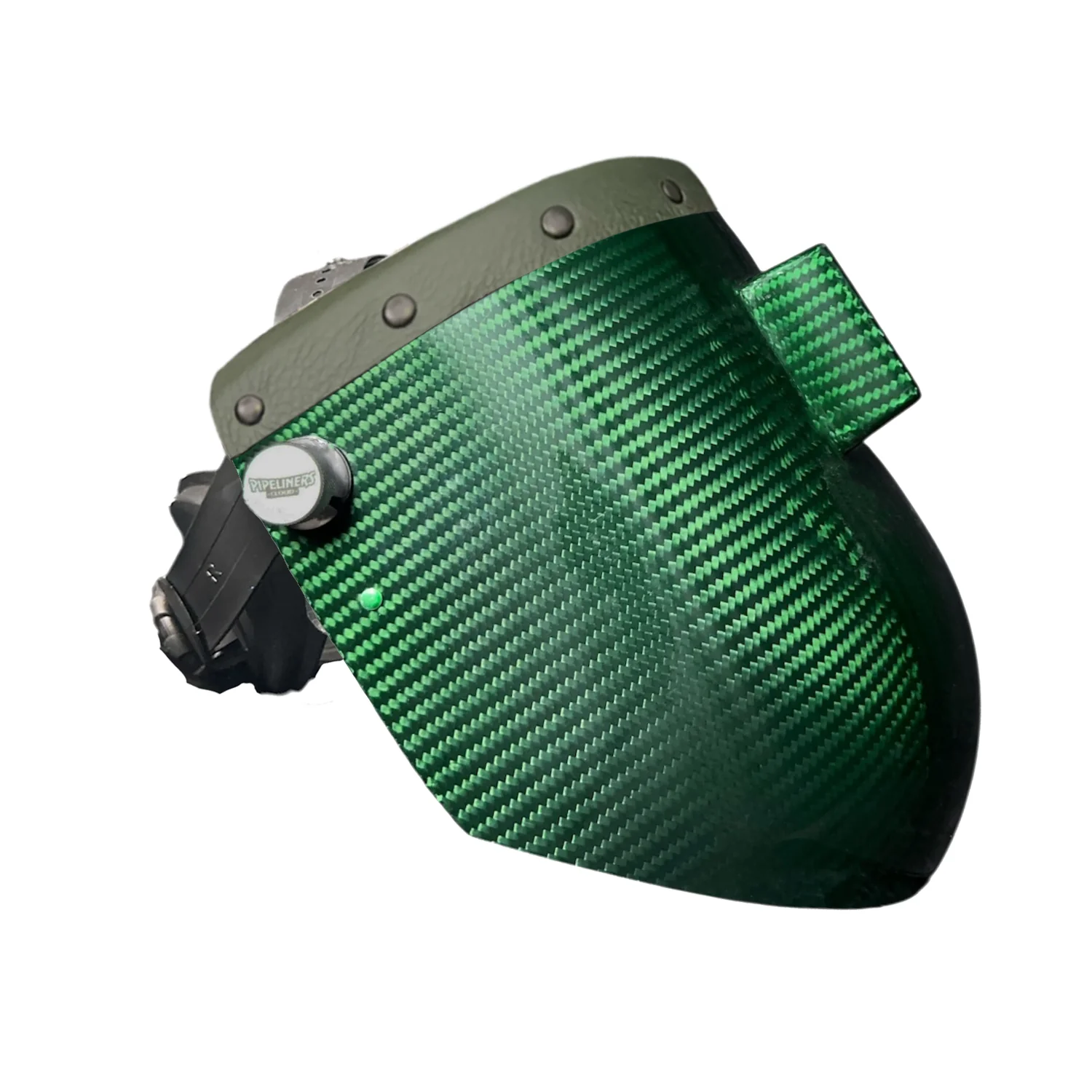 Candy Carbon Fiber Chopped Top Leather Welding Hood - Image 36