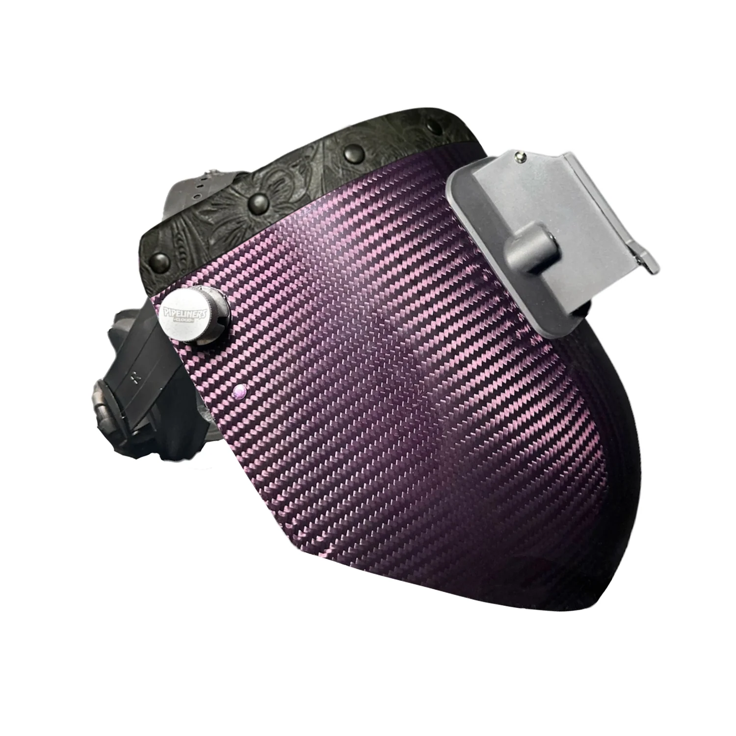 Candy Carbon Fiber Chopped Top Leather Welding Hood - Image 39