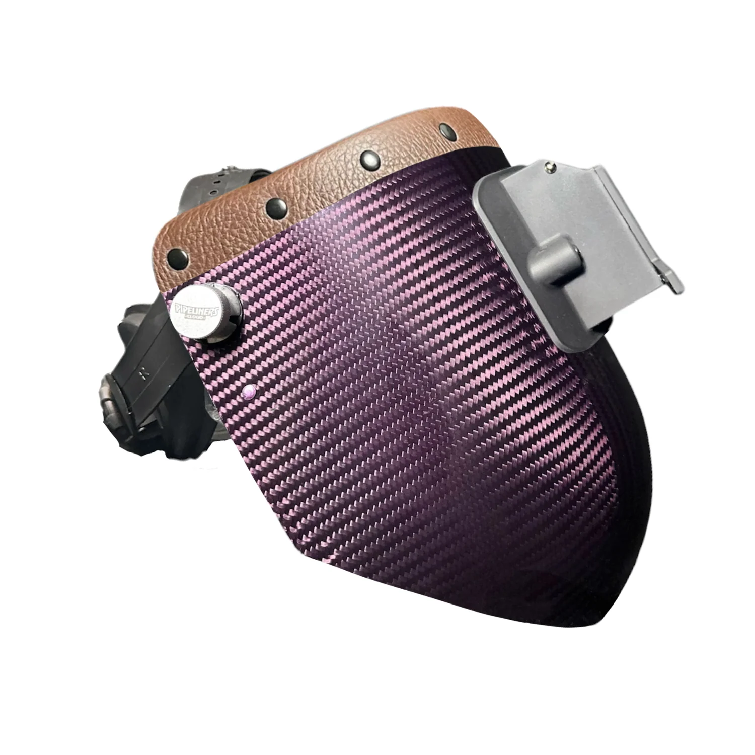 Candy Carbon Fiber Chopped Top Leather Welding Hood - Image 42