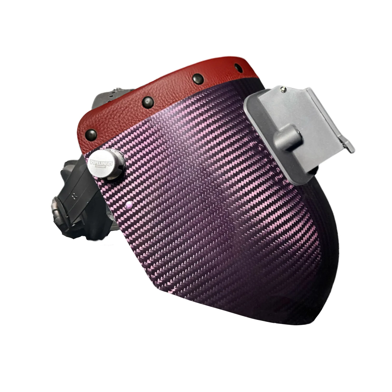 Candy Carbon Fiber Chopped Top Leather Welding Hood - Image 43