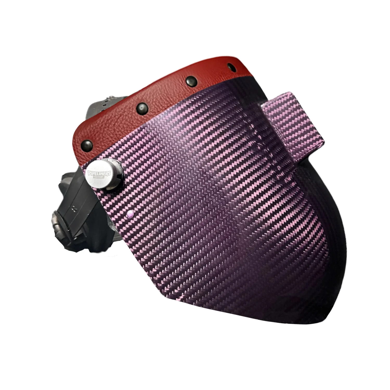 Candy Carbon Fiber Chopped Top Leather Welding Hood - Image 44