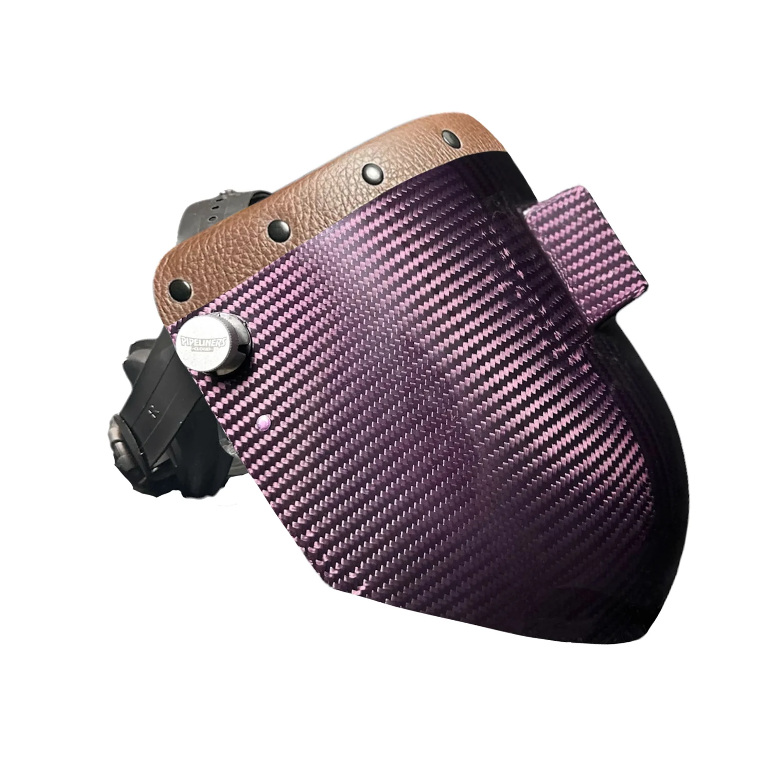 Candy Carbon Fiber Chopped Top Leather Welding Hood - Image 46