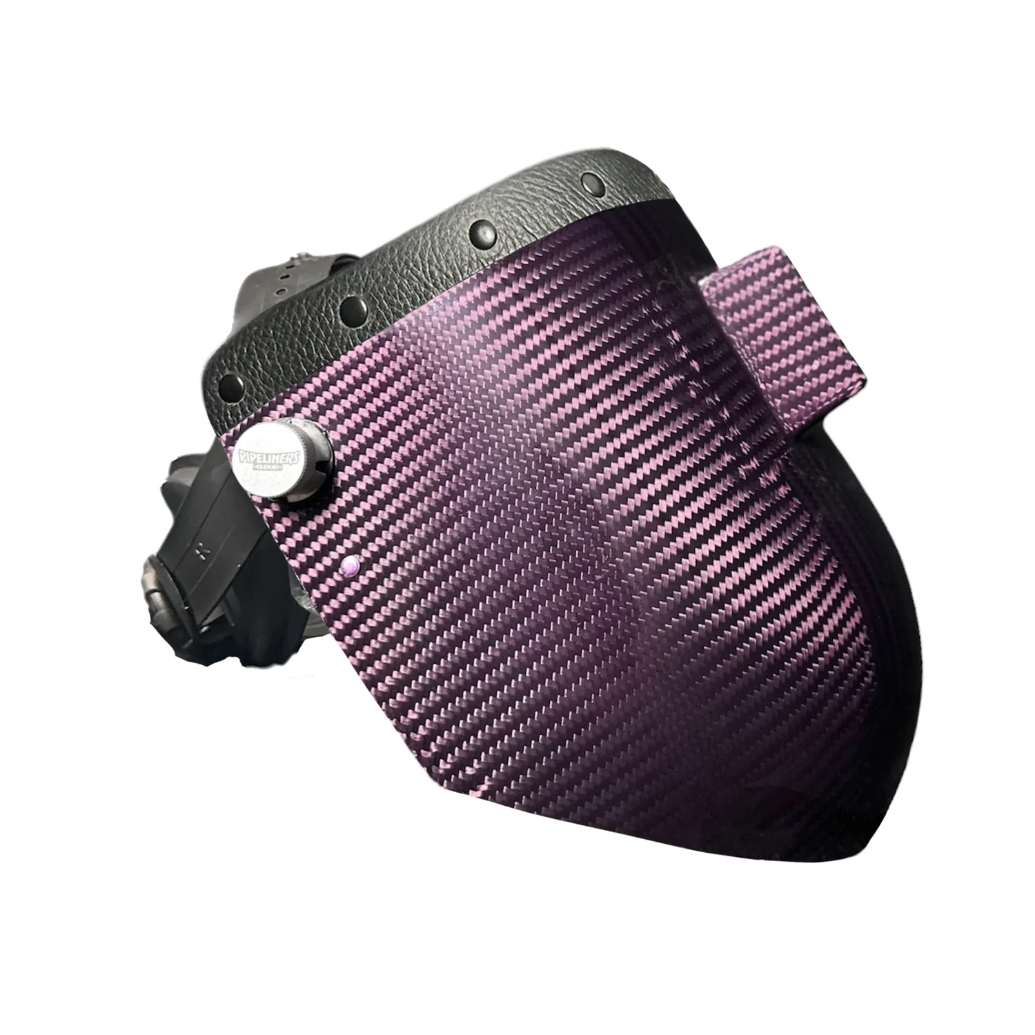 Candy Carbon Fiber Chopped Top Leather Welding Hood - Image 48