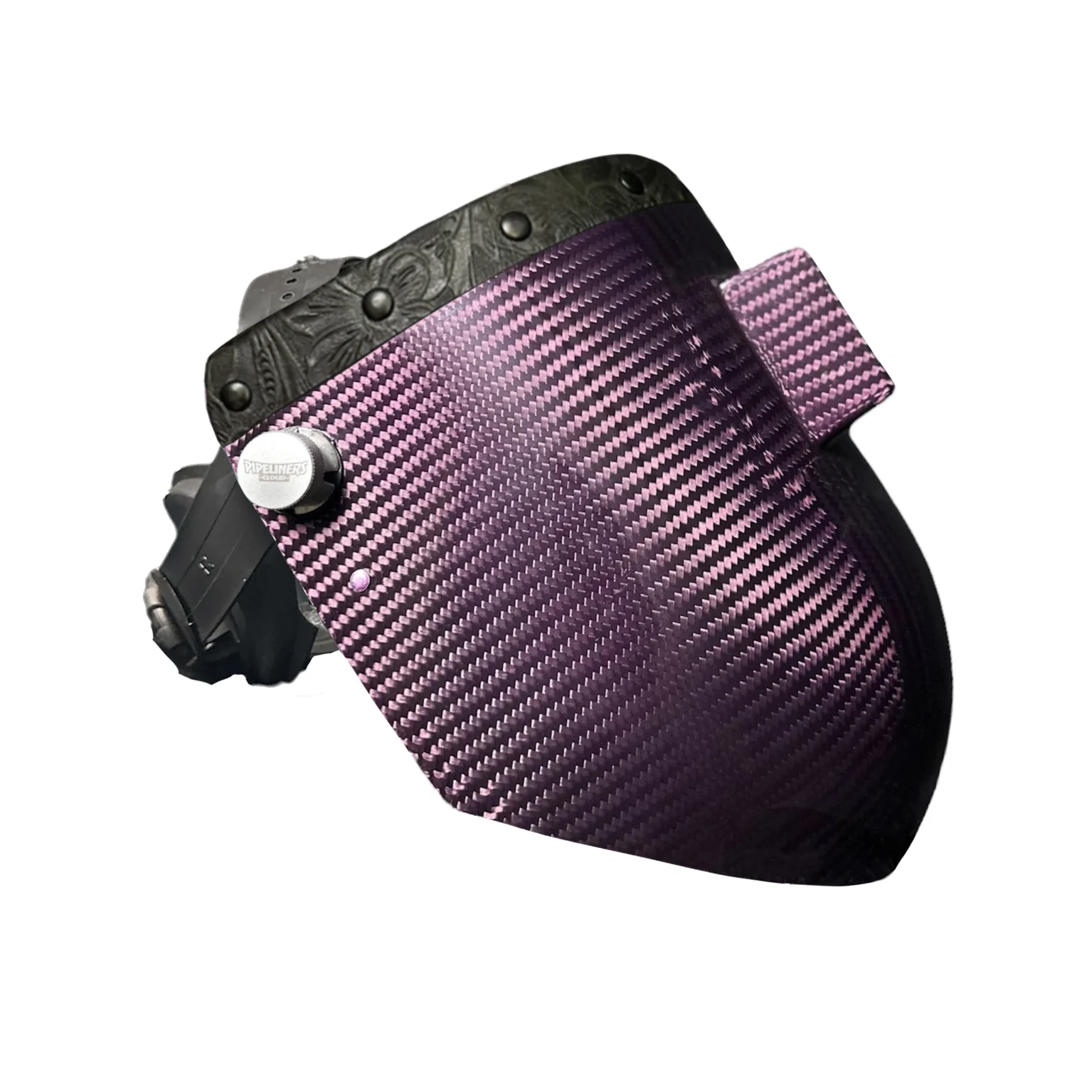 Candy Carbon Fiber Chopped Top Leather Welding Hood - Image 49