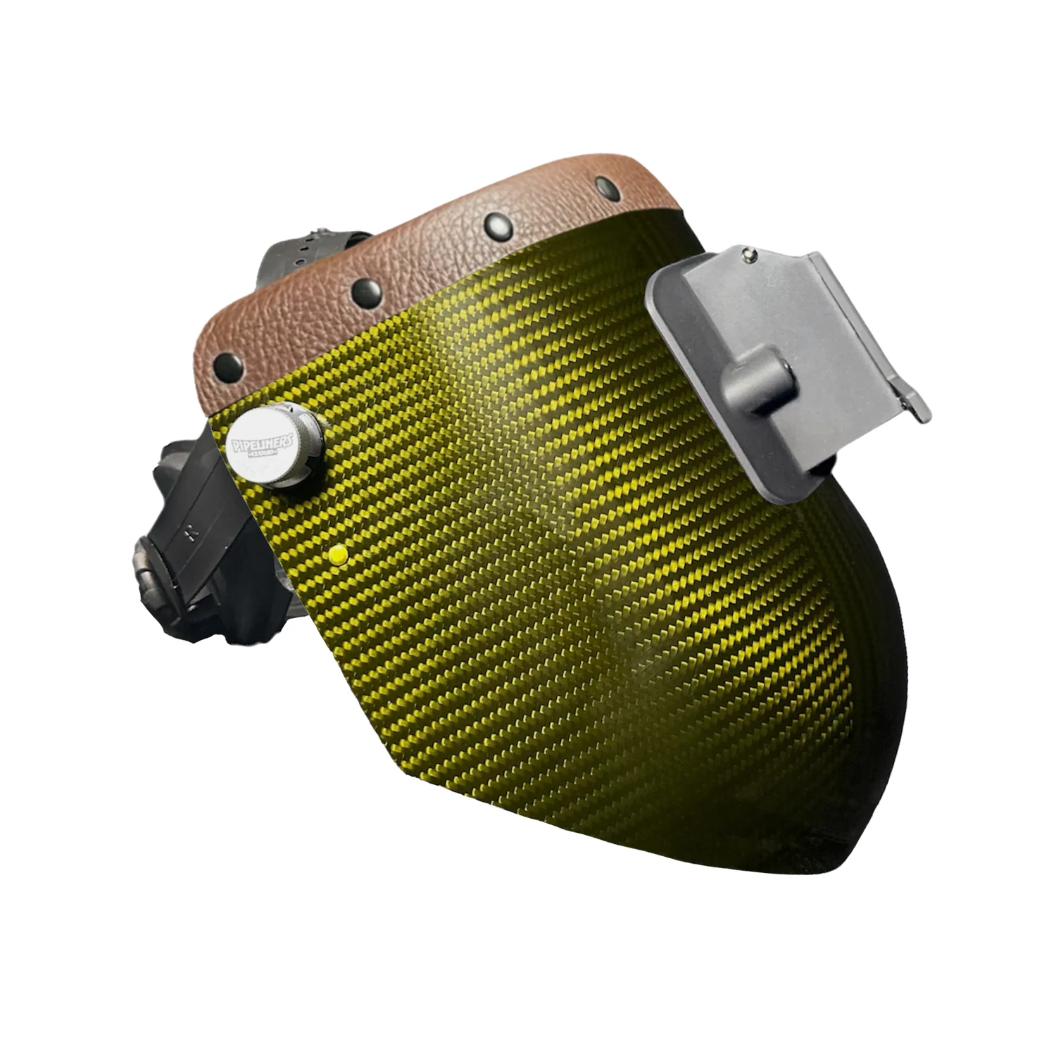 Candy Carbon Fiber Chopped Top Leather Welding Hood - Image 51