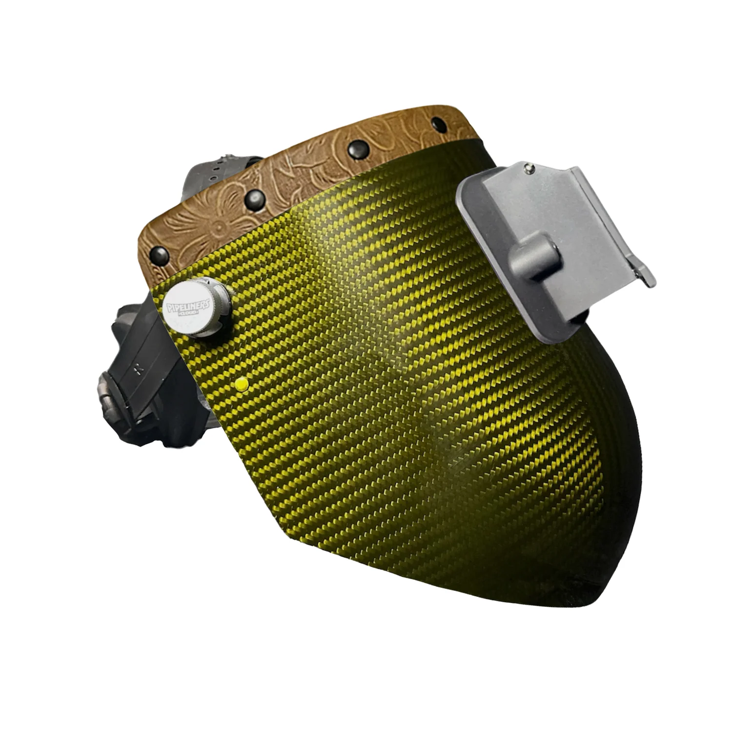 Candy Carbon Fiber Chopped Top Leather Welding Hood - Image 52