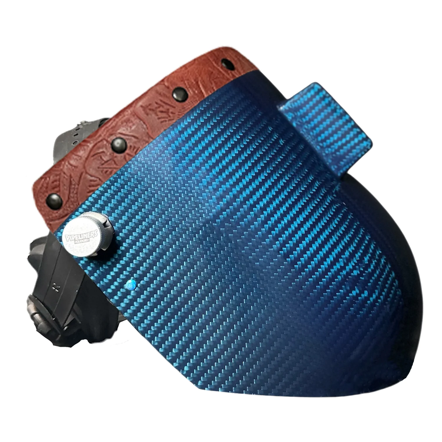 Candy Carbon Fiber Chopped Top Leather Welding Hood - Image 66