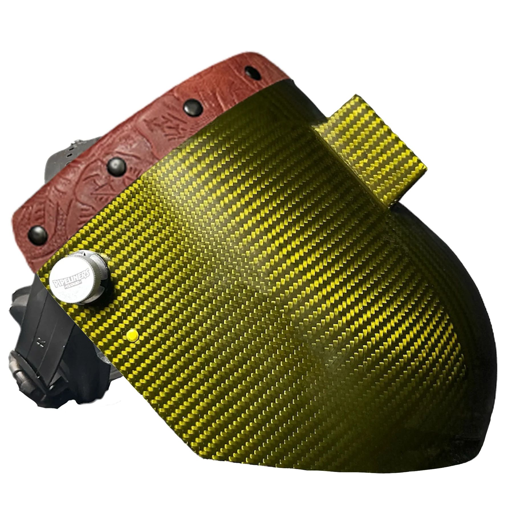 Candy Carbon Fiber Chopped Top Leather Welding Hood - Image 75