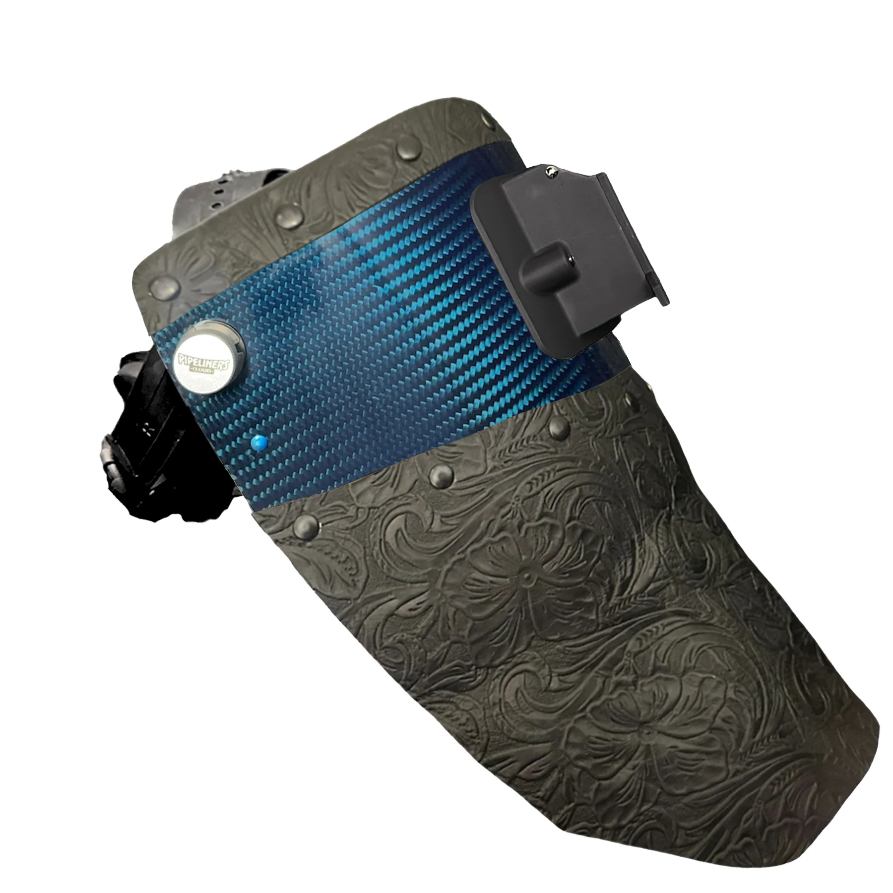 Candy Carbon Fiber Chopped Top & Bottom Leather Welding Hood - Image 11