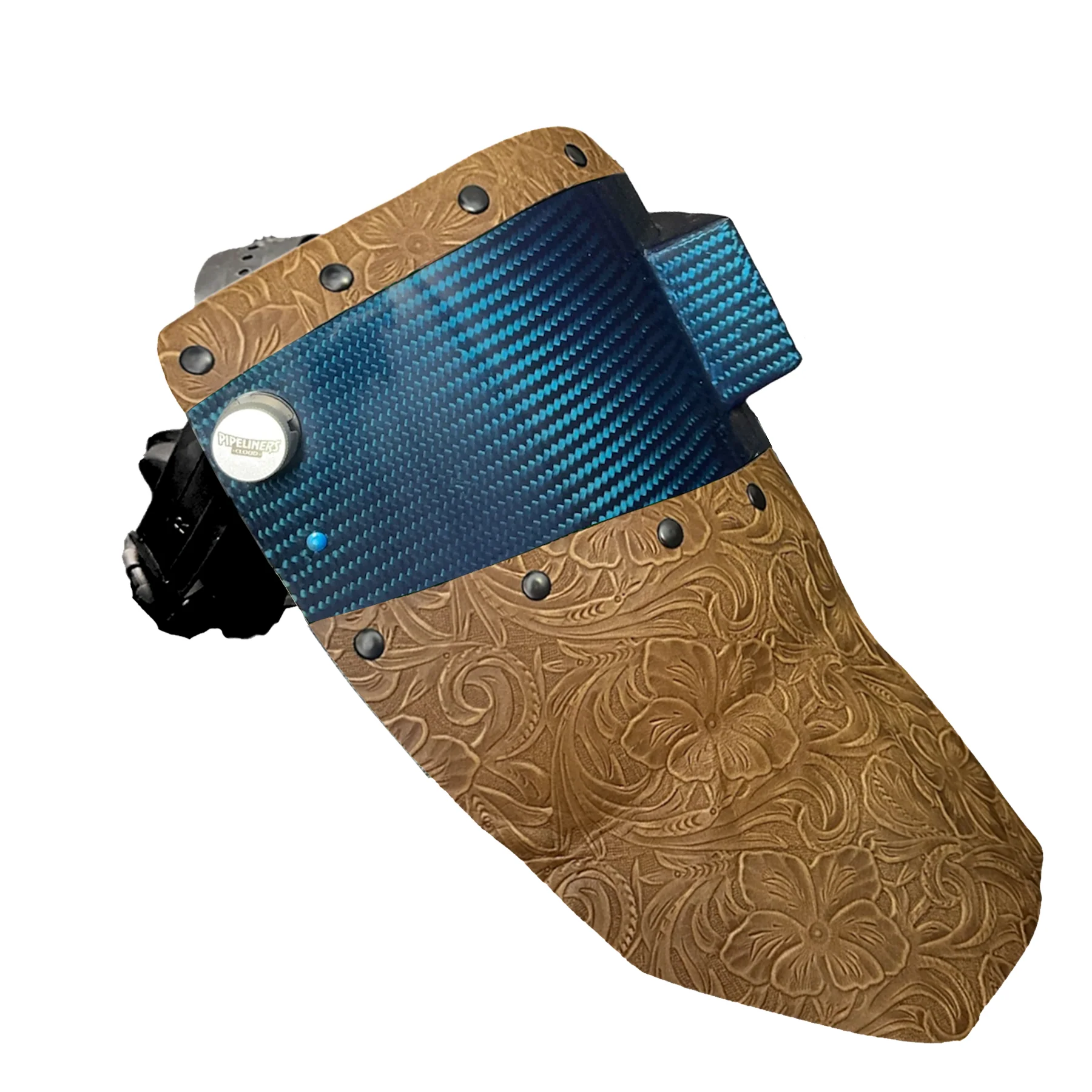 Candy Carbon Fiber Chopped Top & Bottom Leather Welding Hood - Image 15