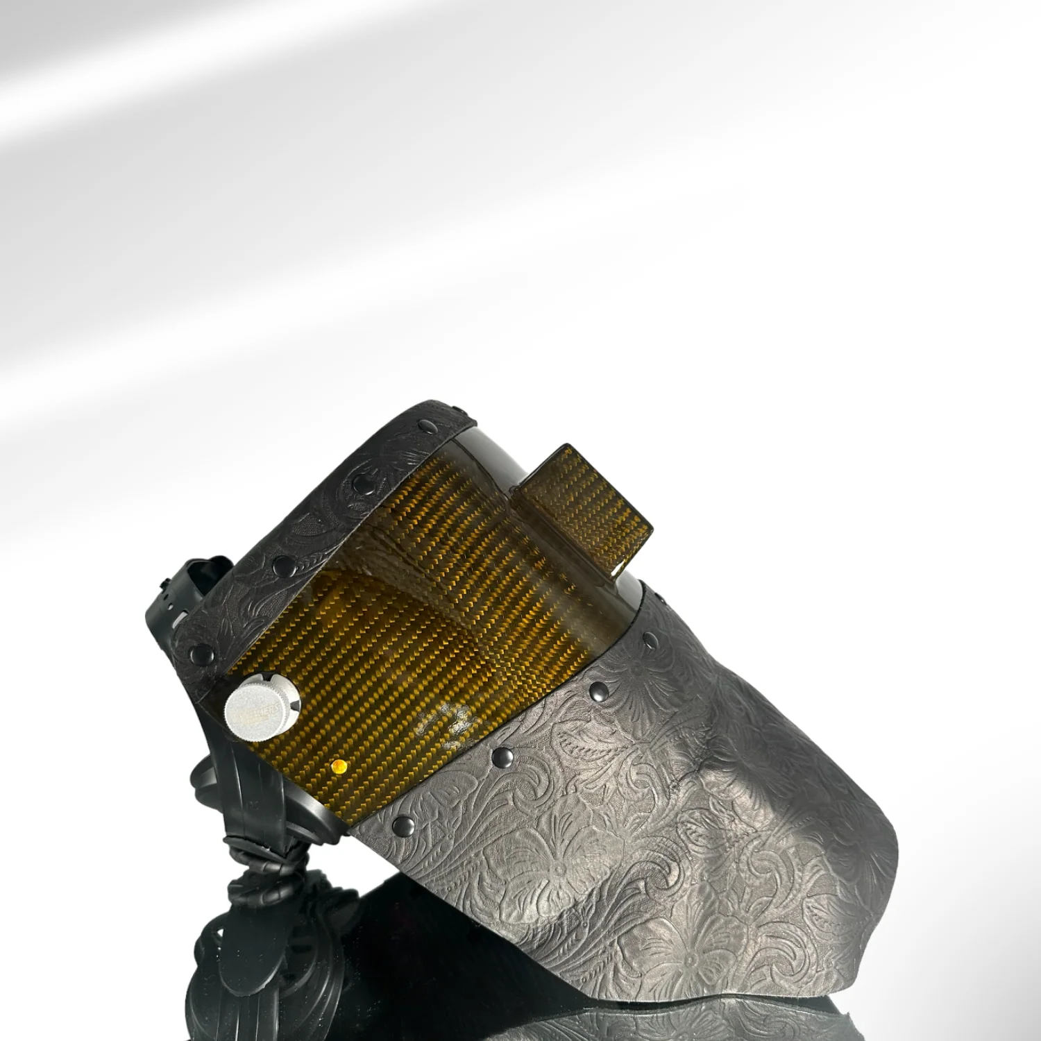 Candy Carbon Fiber Chopped Top & Bottom Leather Welding Hood - Image 17